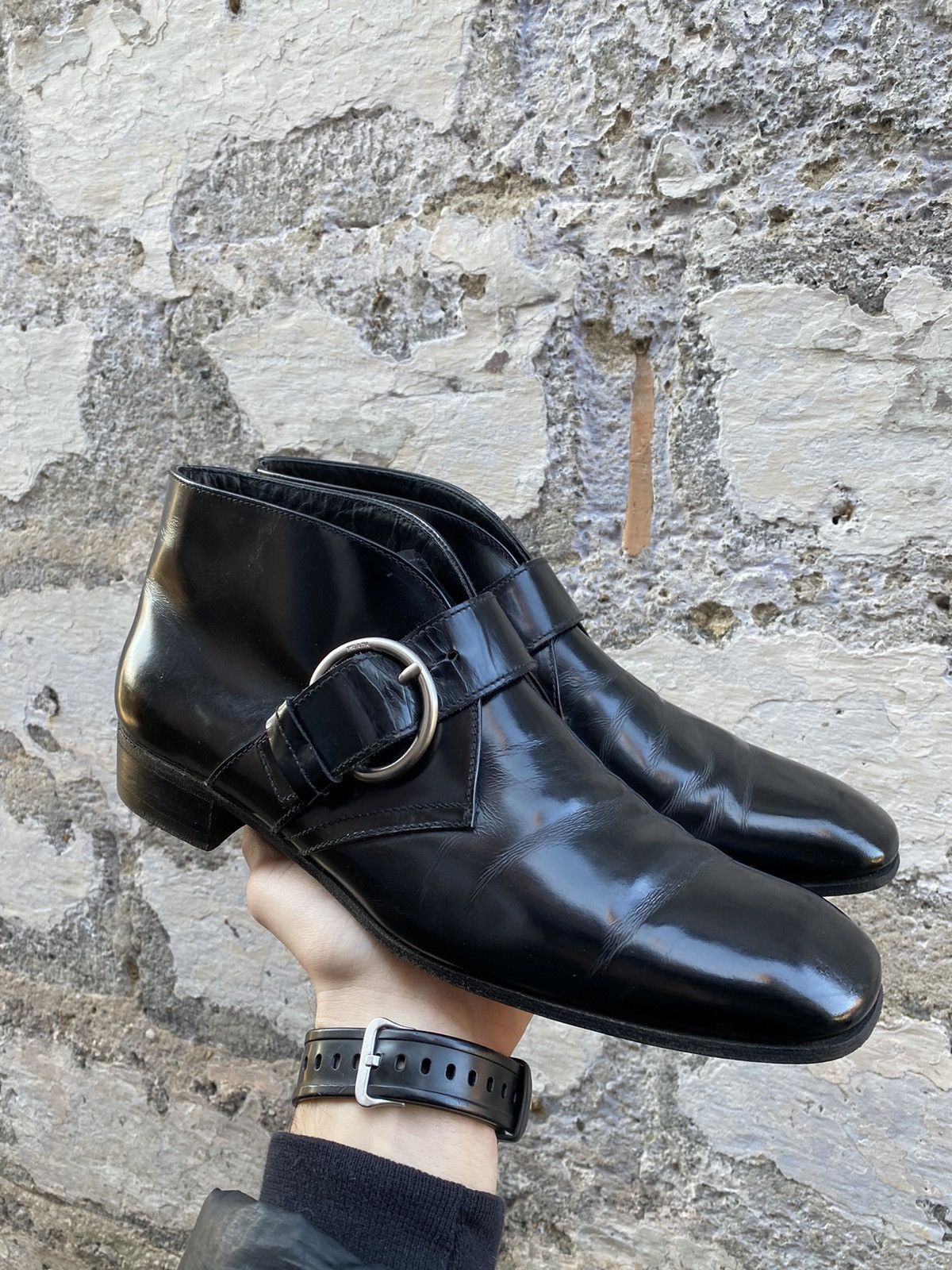 Prada × Vintage Prada leather Strap Half boots size uk7.5 Size US 7.5 / EU 40-41 - 2 Thumbnail