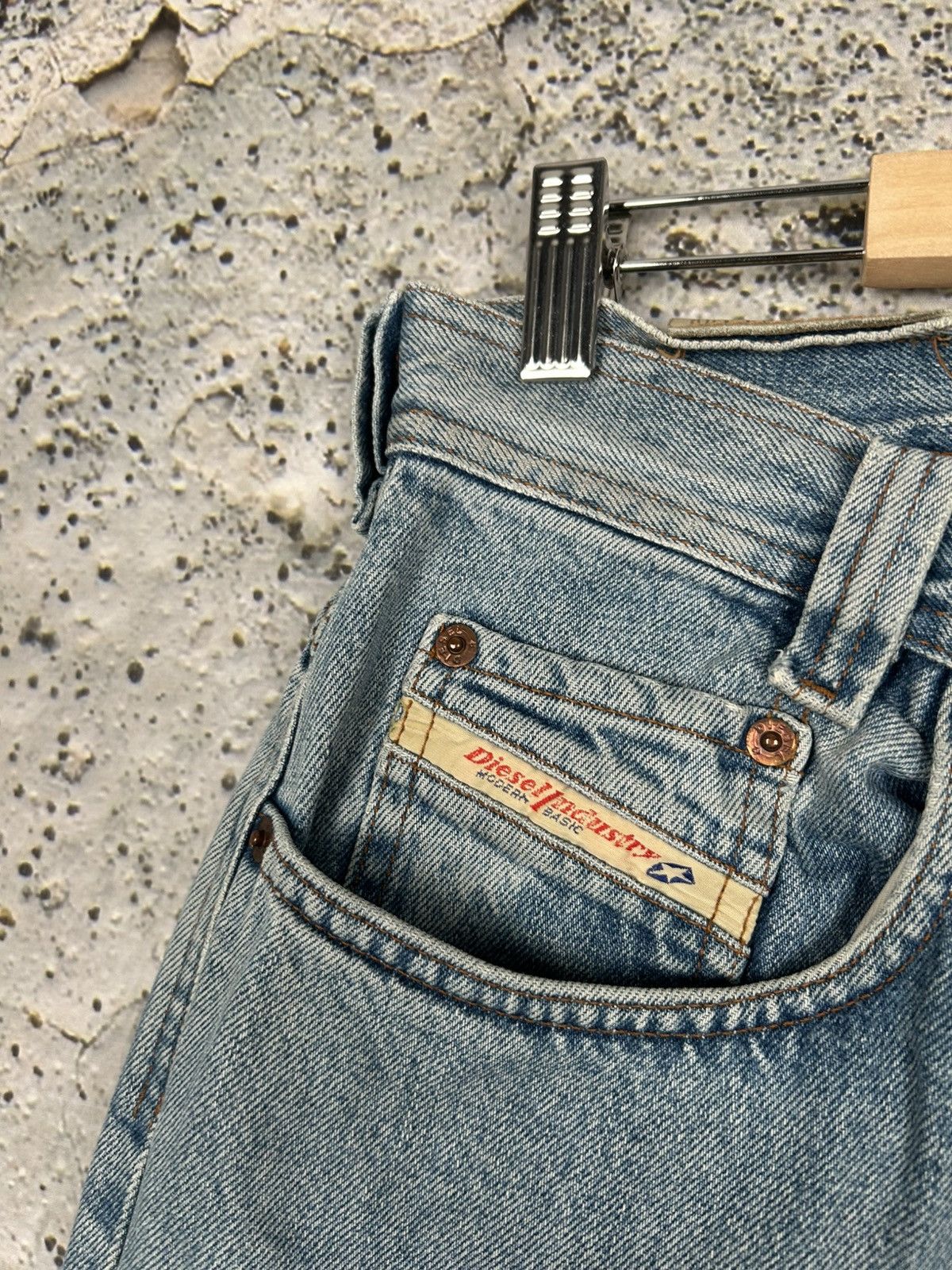 Diesel Vintage Diesel Industry Y2K Blue Denim 00s Skateboarding Size US 33 - 8 Thumbnail