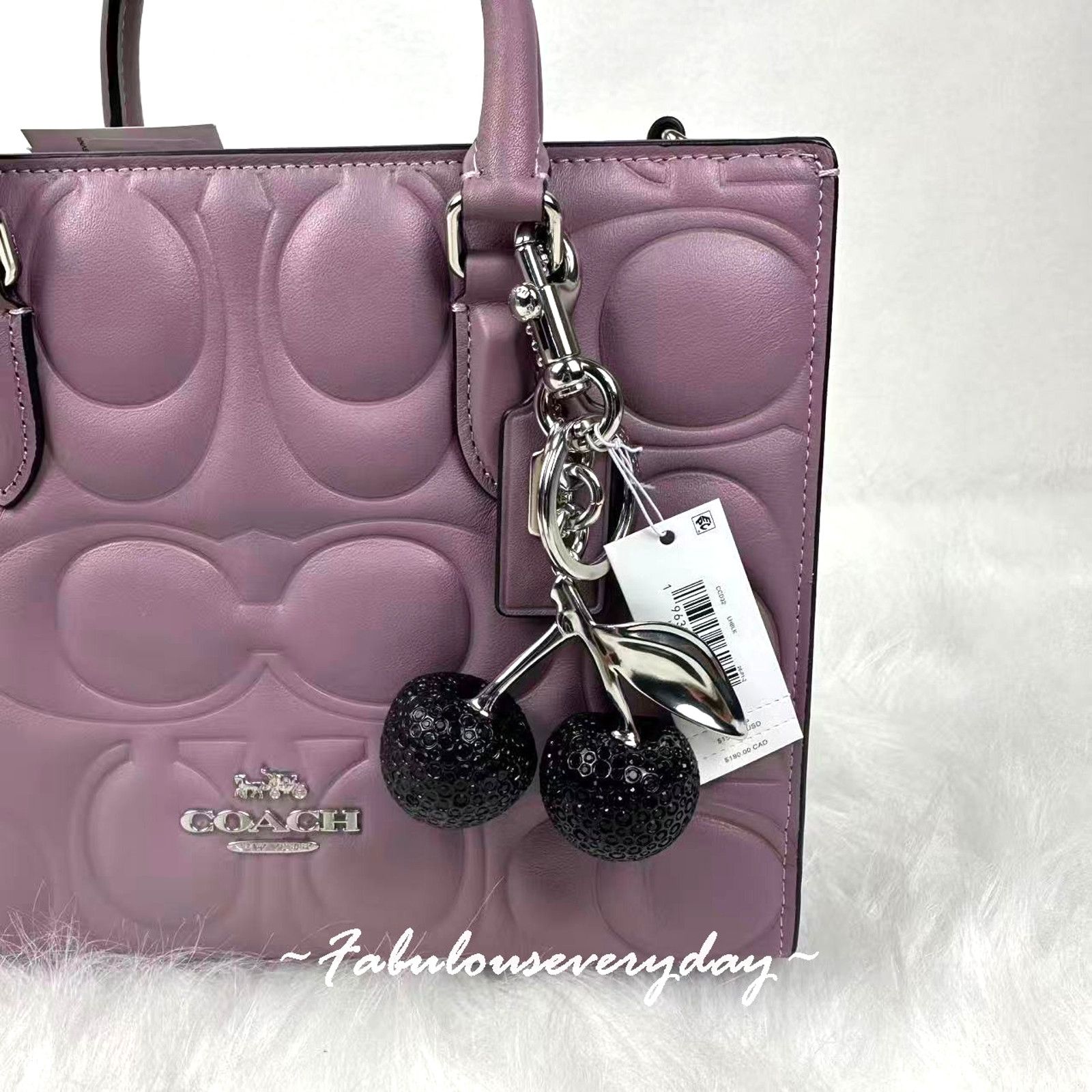 Coach Coach Crystal Cherry Bag Charm Keychain Fob Silver / Black Size ONE SIZE - 2 Thumbnail