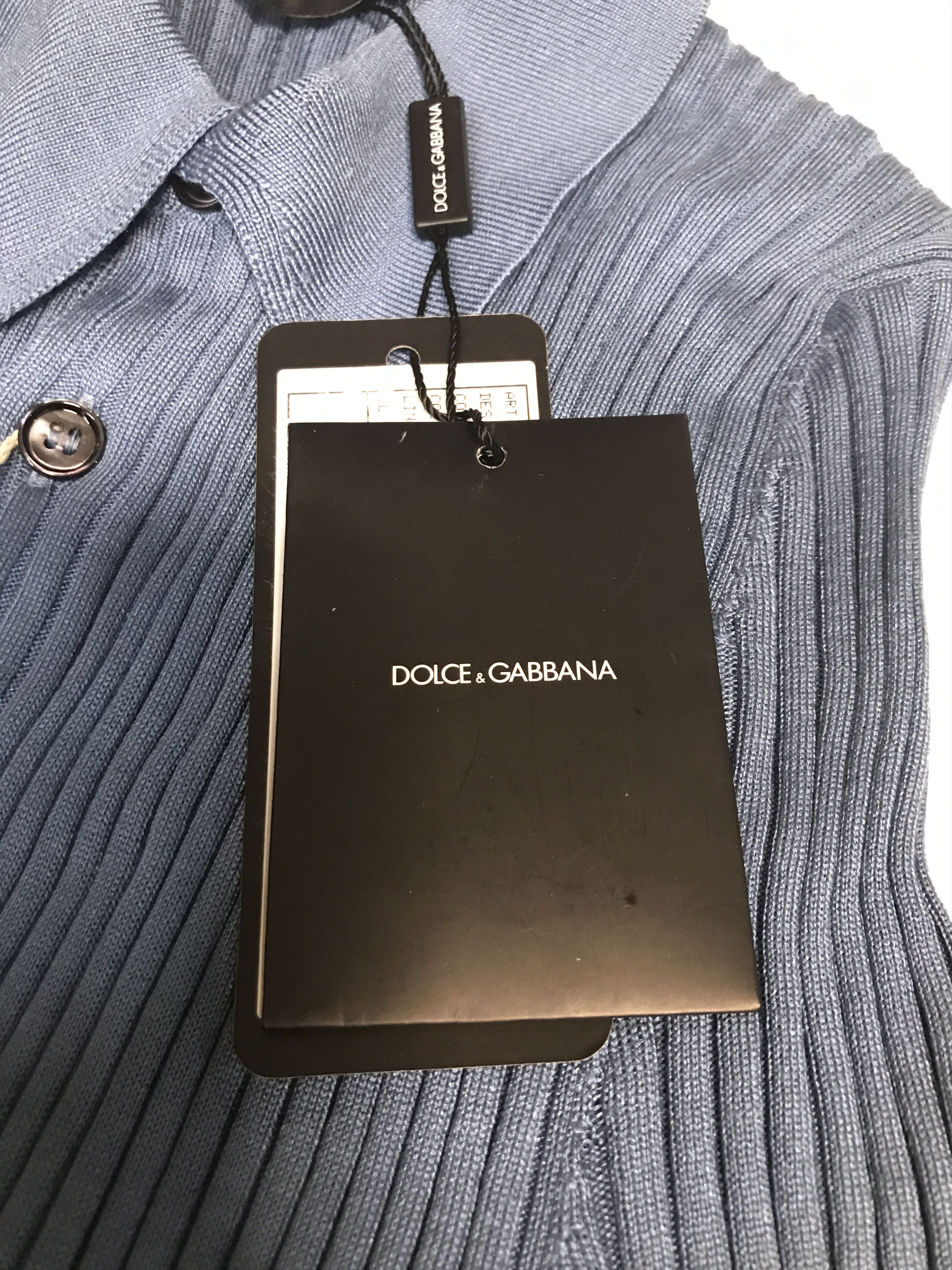 Dolce & Gabbana Dolce & Gabbana Men’s Silk Henley Shirt - Blue Size US S / EU 44-46 / 1 - 3 Thumbnail