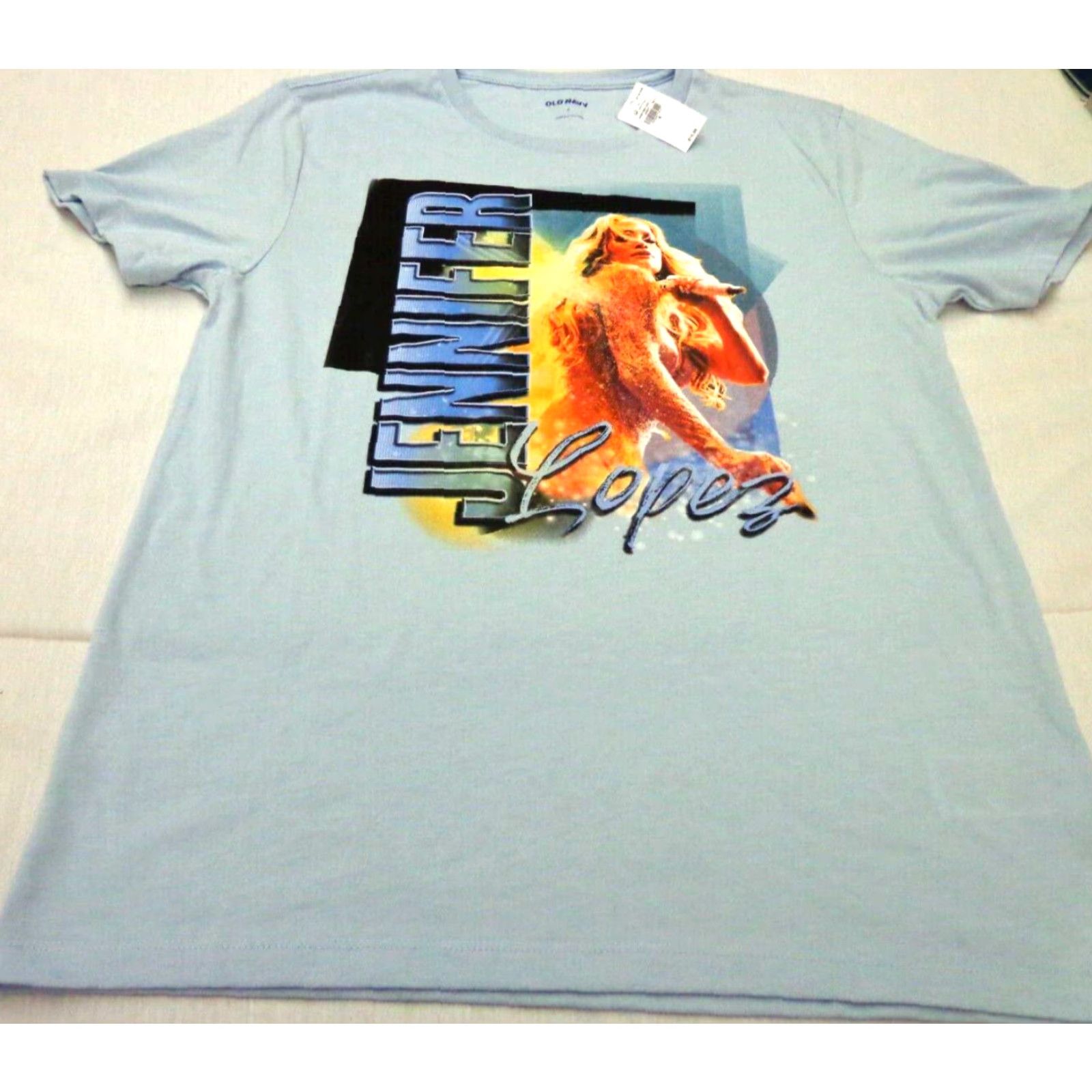 Old Navy Old Navy T Shirt Unisex Adults S Short Sleeve Crew Neck Blue Cotton Blend Graphic Print Classic Music Size US S / EU 44-46 / 1 - 2 Thumbnail
