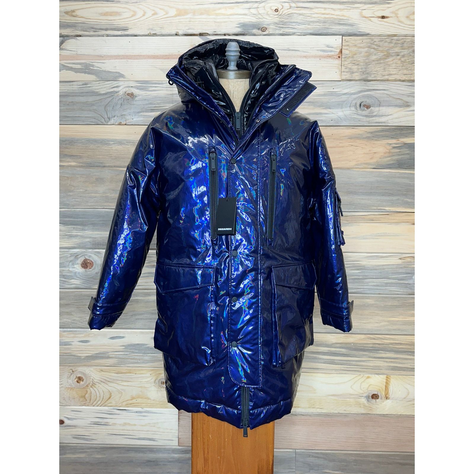 Dsquared2 DSQUARED2 NWT Glossy Blue Parka Jacket Coat Mens IT 46 US 36 Size US S / EU 44-46 / 1 - 2 Thumbnail