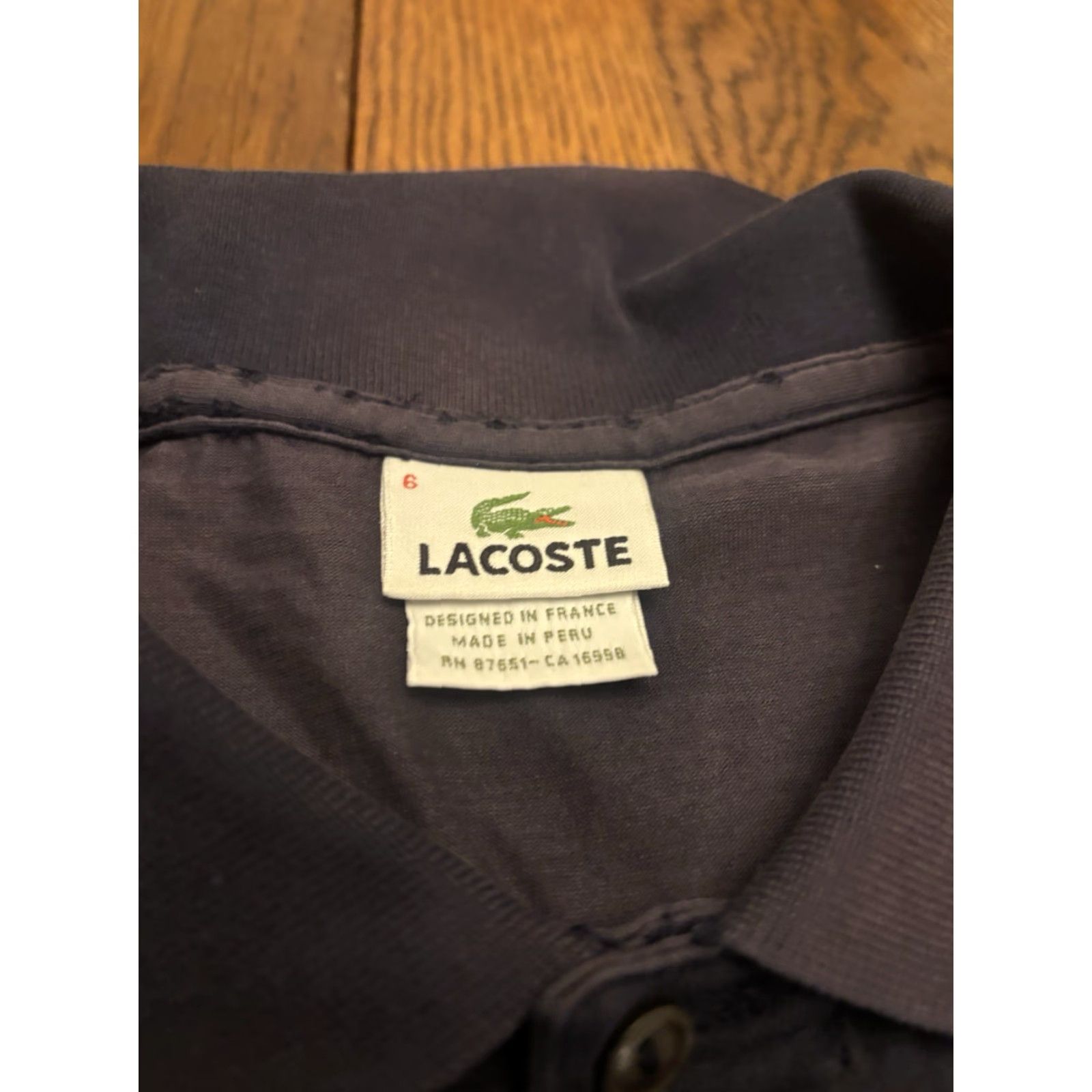 Lacoste VINTAGE Lacoste Polo Shirt Navy Blue Argyle Short Sleeve Button Collared 100% Cotton Mens Size 6 Golf Tennis Retro Block Logo Size US S / EU 44-46 / 1 - 2 Thumbnail
