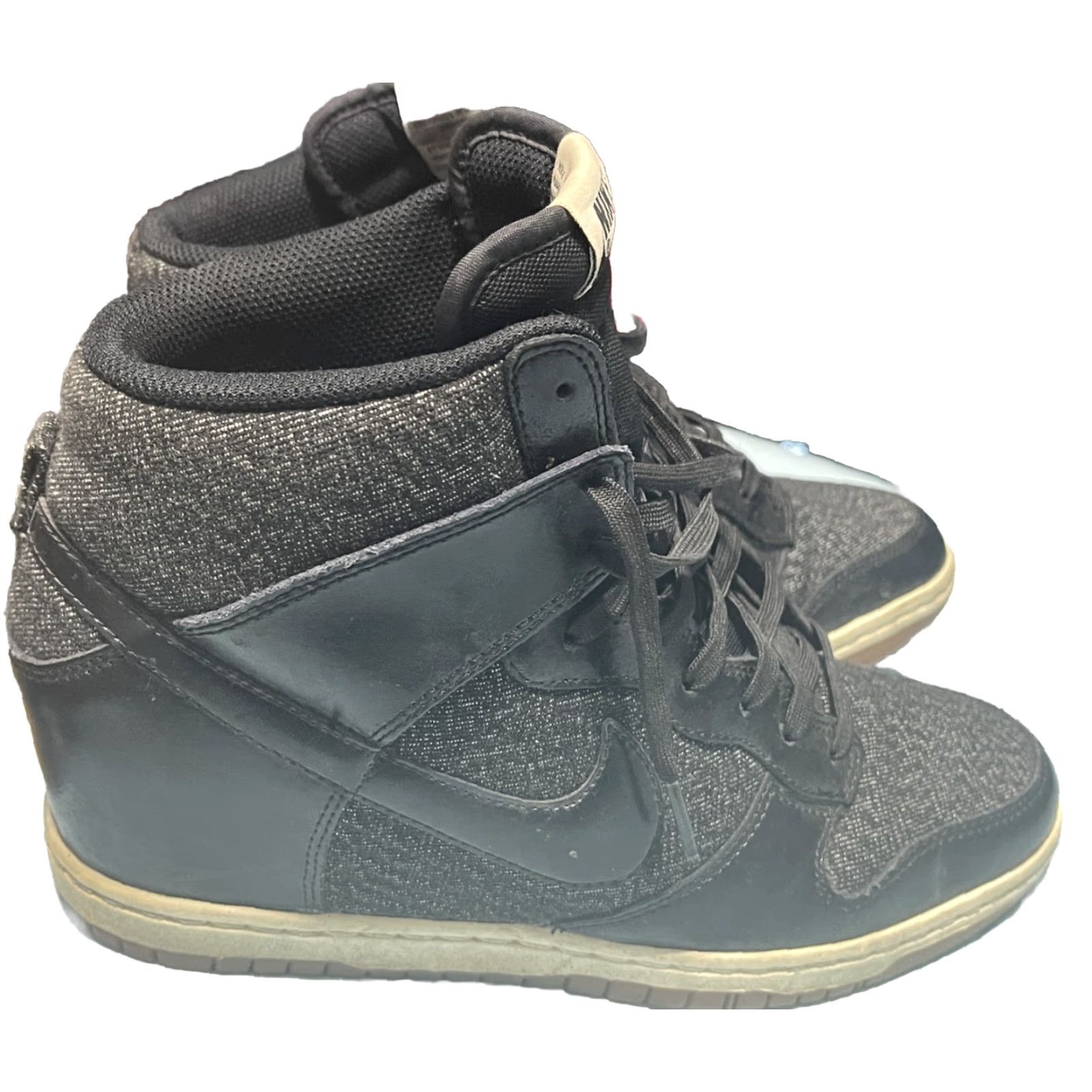 Nike Nike Dunk Sky Hi Essential Sneaker Women’s Sz 10 Black Gray Tweed Hidden Wedge Nike Sky Hi Essential Sneakers Women’s 10 Black Size US 10 / IT 40 - 3 Thumbnail
