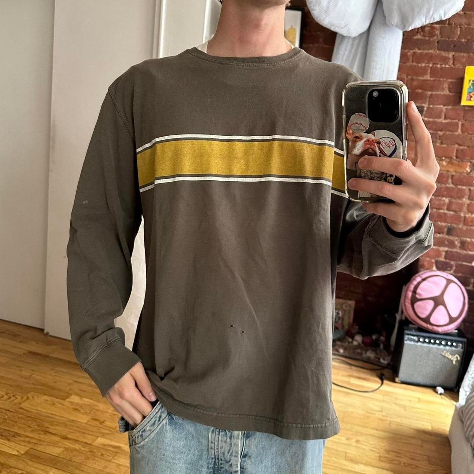 American Eagle Outfitters × Vintage Vintage Y2K 00s American Eagle Striped Longsleeve Shirt Size US L / EU 52-54 / 3 - 2 Thumbnail