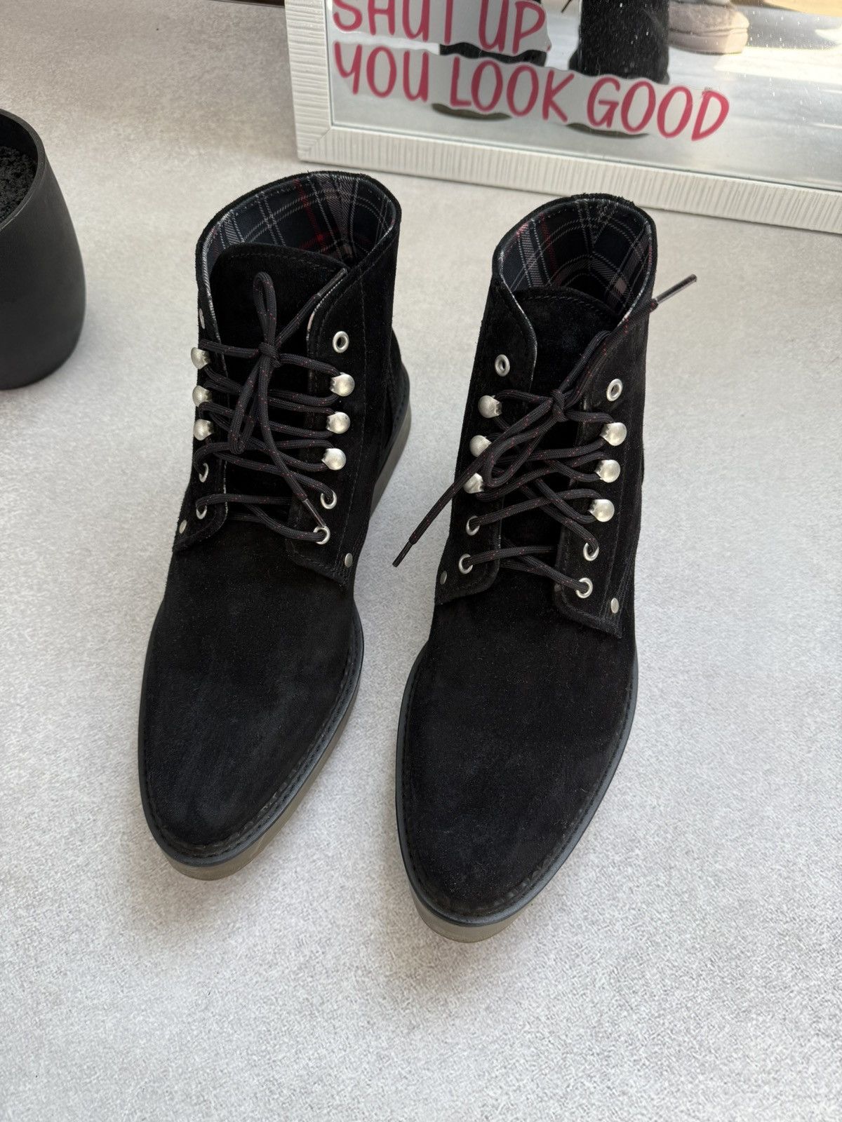 Diesel Diesel Black Suede Chukka Boots Lace Up Casual Ankle Shoes Size US 10 / EU 43 - 8 Thumbnail