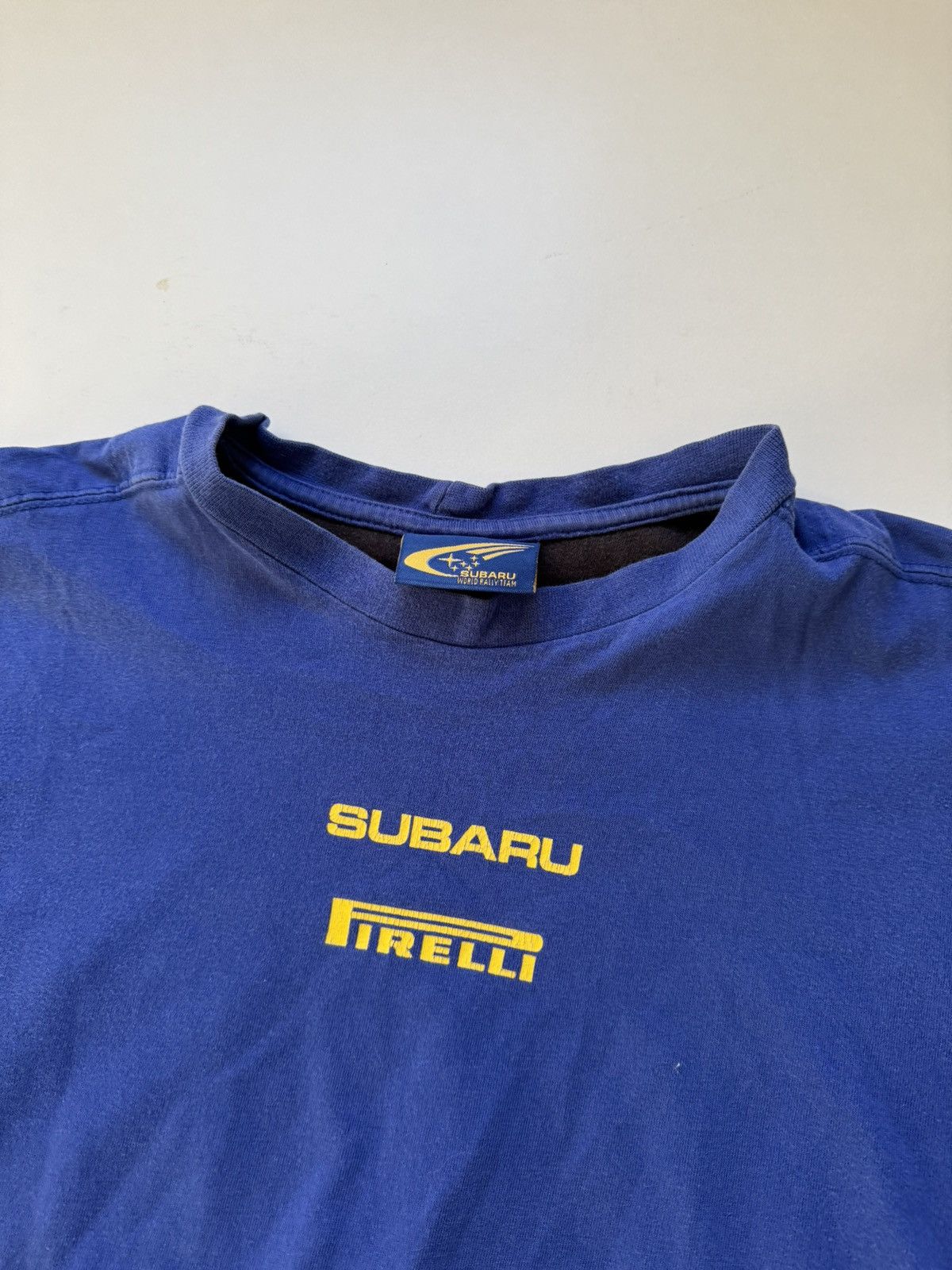 Formula 1 90s SUBARU PIRELLI MOTORSPORT BLUE RACING TSHIRT VINTAGE Size US M / EU 48-50 / 2 - 14 Thumbnail
