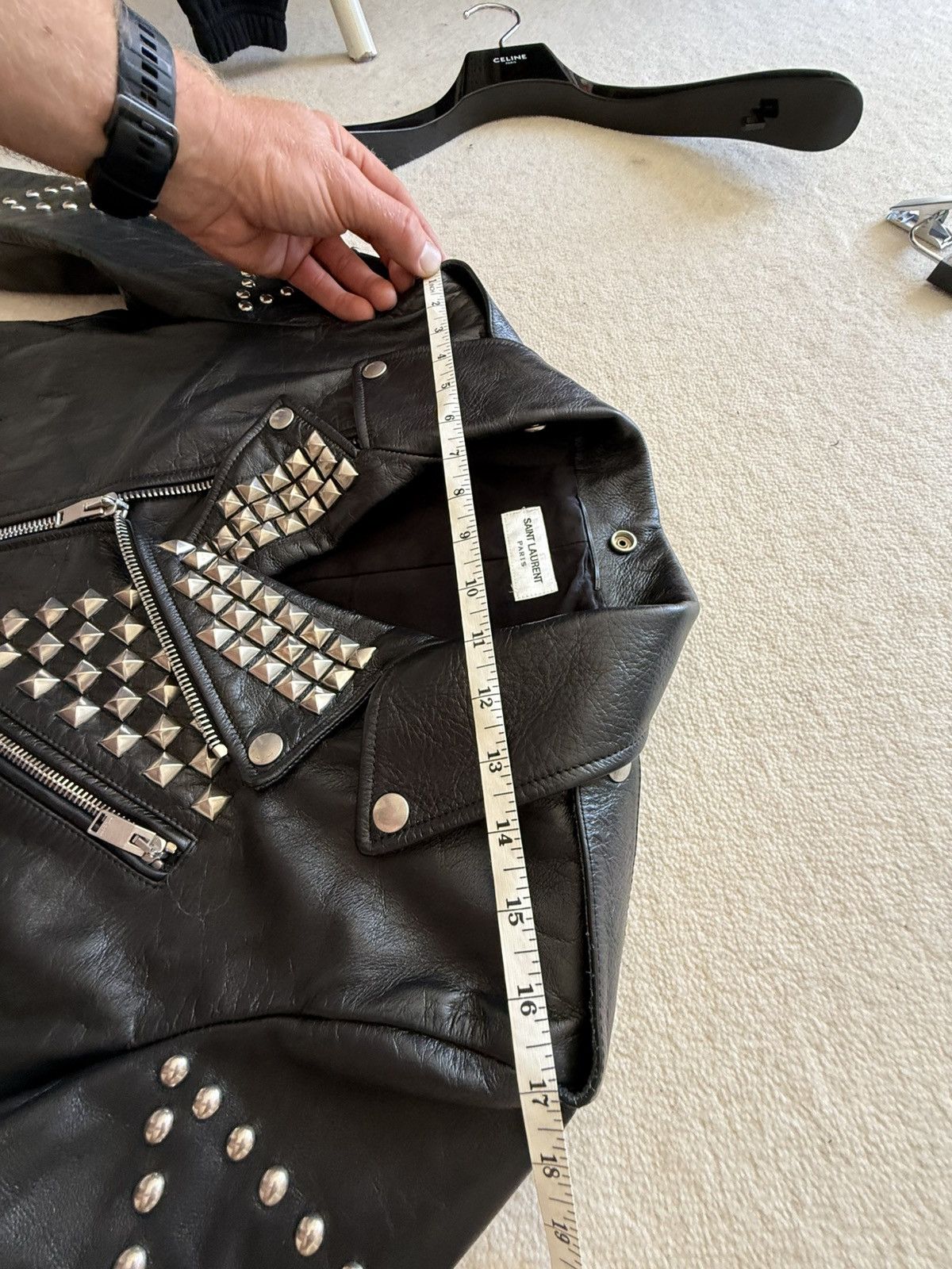 Saint Laurent Paris FW16 Saint Laurent studded leather biker jacket Hedi Grail Size US M / EU 48-50 / 2 - 6 Thumbnail