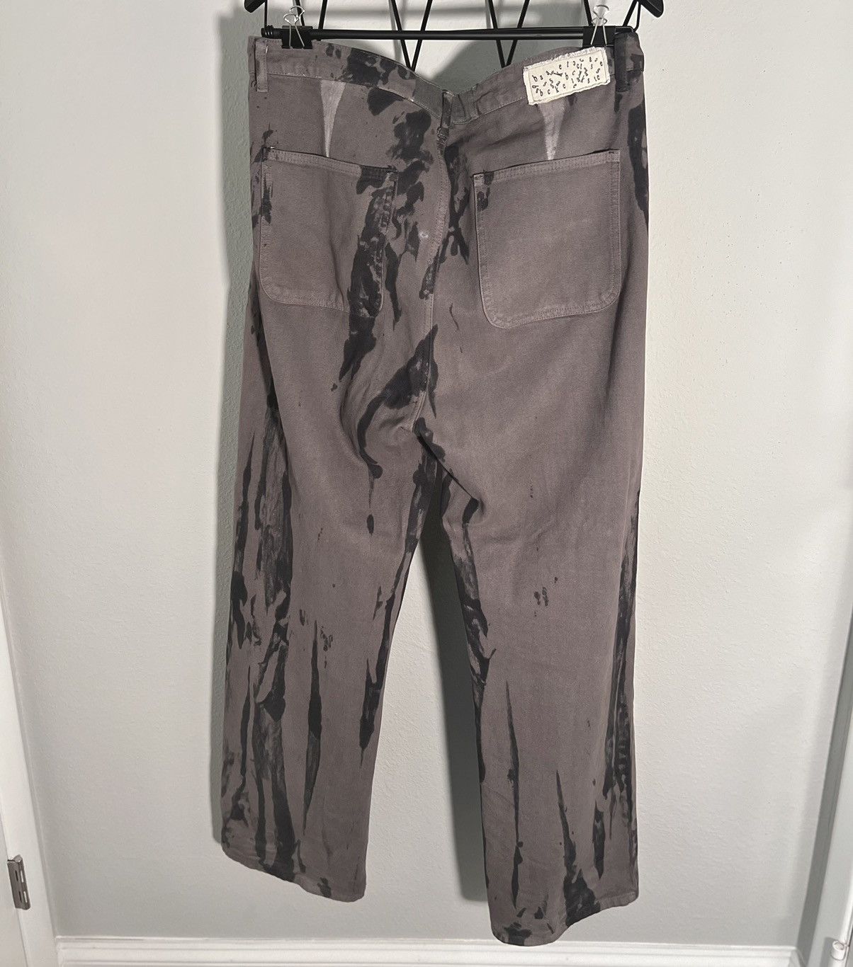 Basketcase Gallery bleach black distressed fatigue pants 36