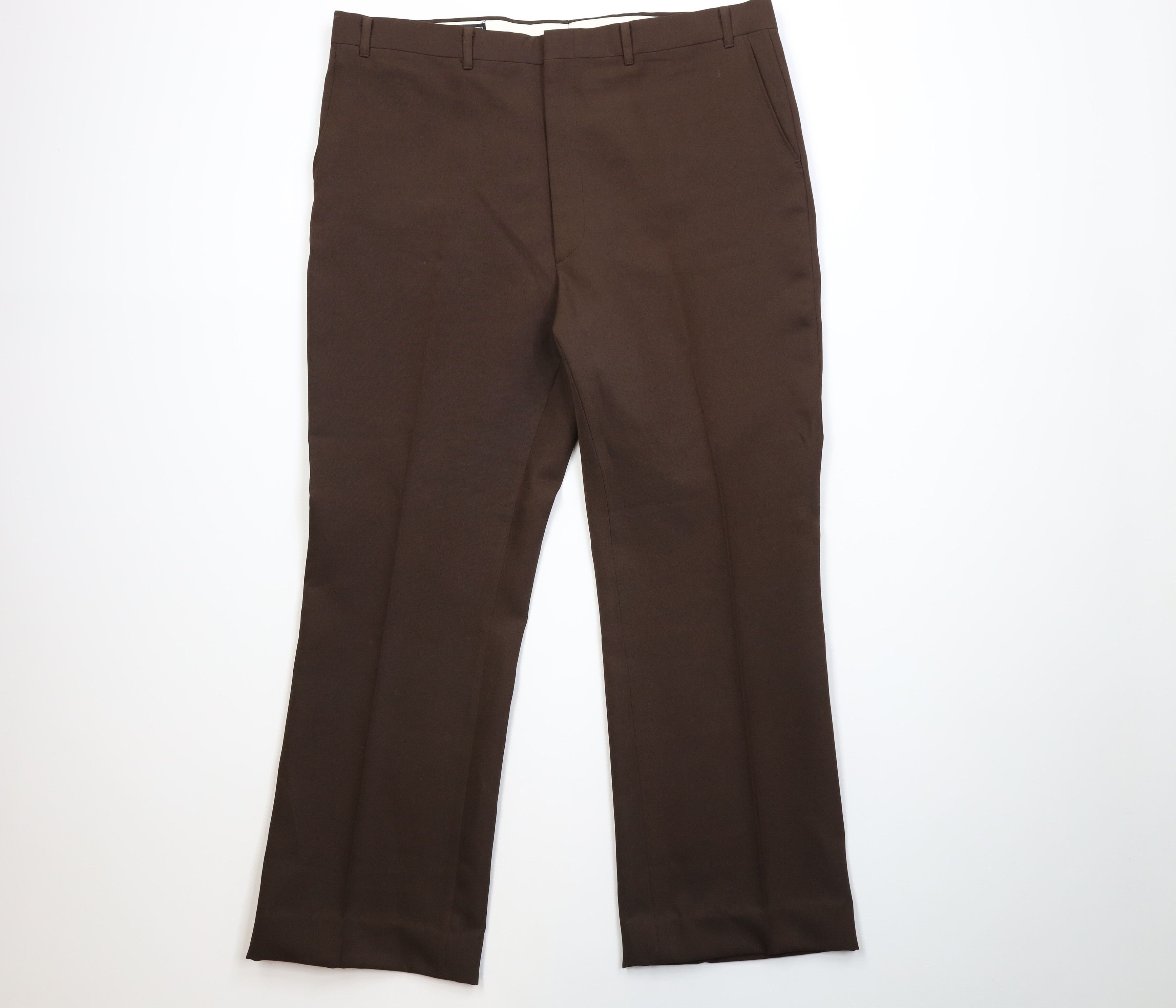 Vintage Vintage 70s Streetwear Flared Wide Leg Chino Pants Brown USA Size US 40 / EU 56 - 1 Thumbnail