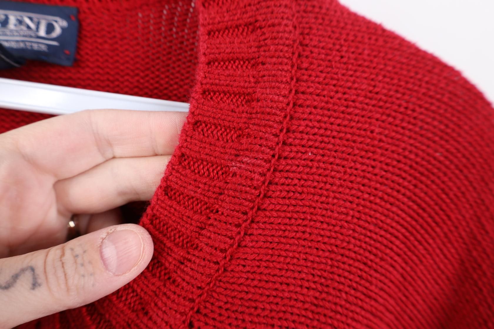 Lands' End Vintage 90s Lands End Knit Drifter Crewneck Sweater Red USA Size US L / EU 52-54 / 3 - 6 Thumbnail