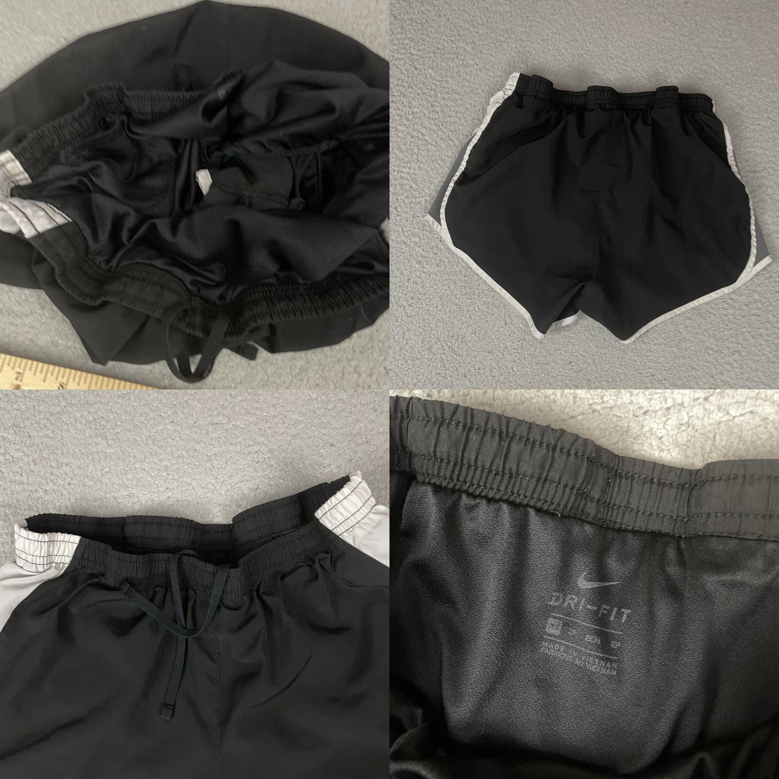 Nike VINTAGE Nike Dri Fit Athletic Shorts Womens XS Black 3" Inseam Liner Workout Run Womens Size 26" / US 2 / IT 38 - 8 Thumbnail