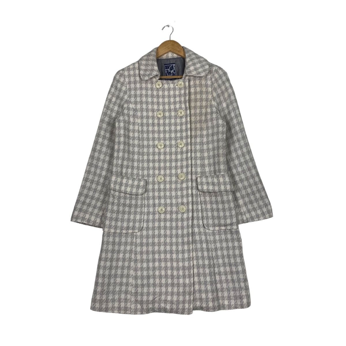 Junko Shimada JUNKO SHIMADA Checked Wool Double Breasted Coat #1072-C49 Size S / US 4 / IT 40 - 1 Thumbnail