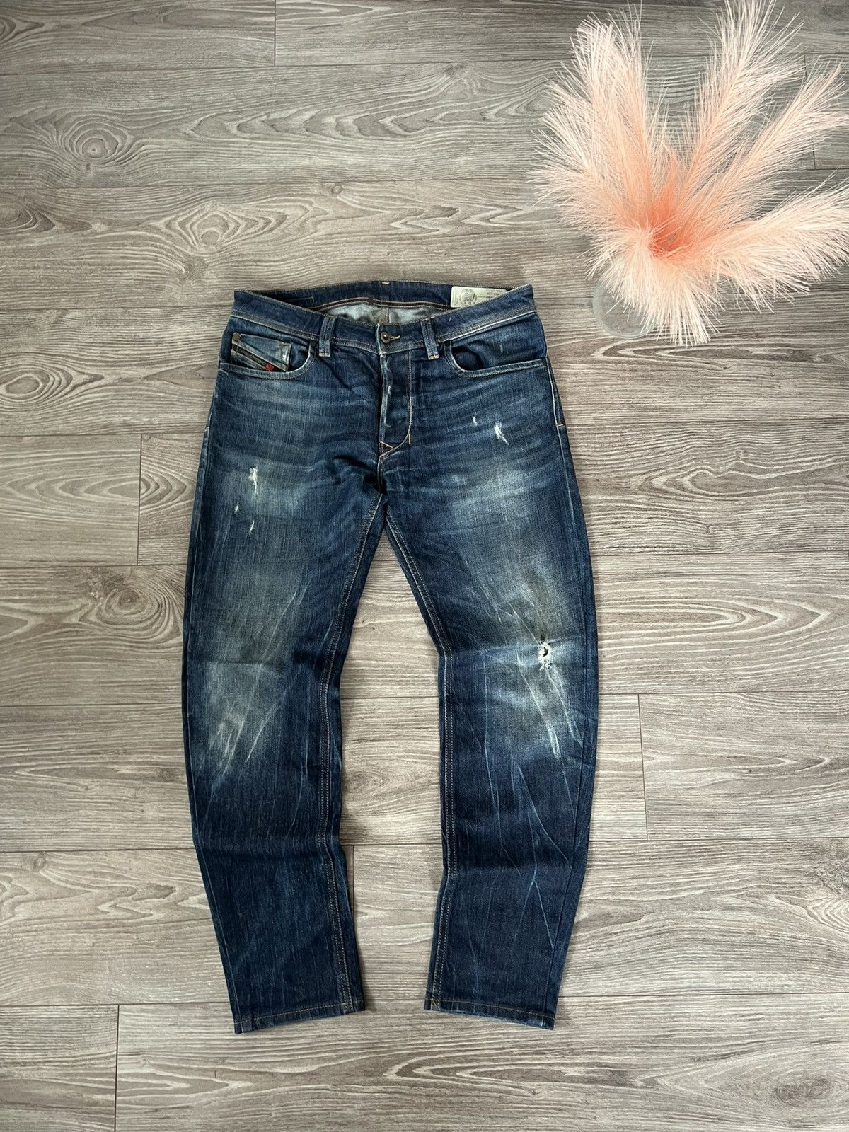 Diesel ‼️Vintage Diesel Industry Distressed Denim Selvage Jeans‼️ Size US 33 - 1 Thumbnail