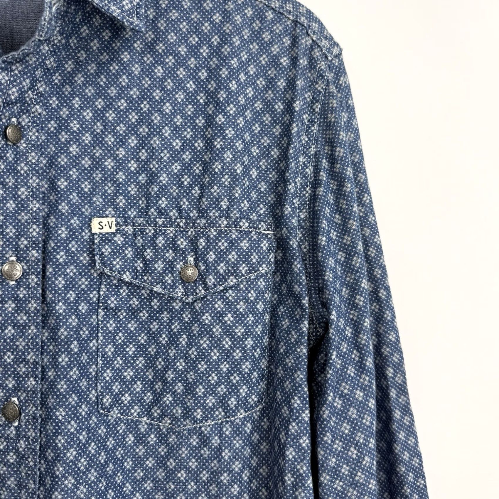 Vintage Salt Valley Western Button-Up Shirt Mens M Blue All Over Print Cowboy Western Size US M / EU 48-50 / 2 - 4 Thumbnail