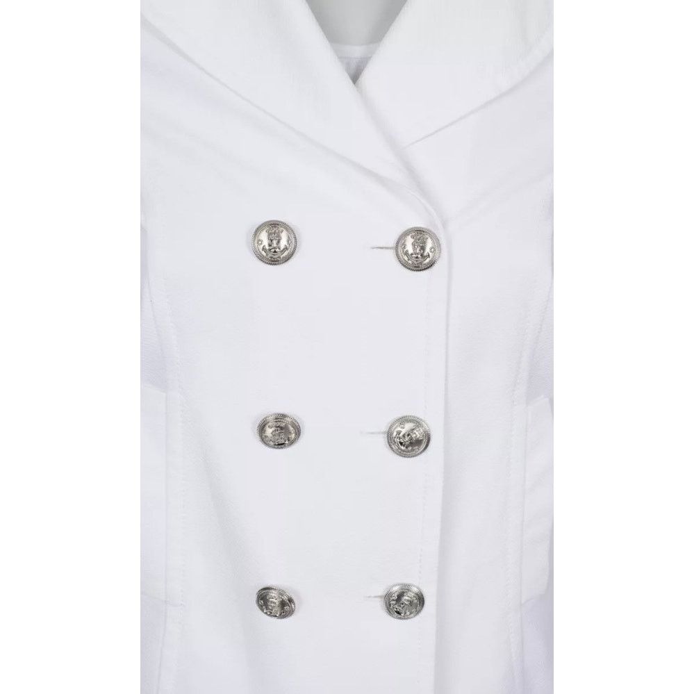 Gucci Gucci White Fitted Cotton Jacket Silver Buttons UK 12 L Size M / US 6-8 / IT 42-44 - 4 Thumbnail
