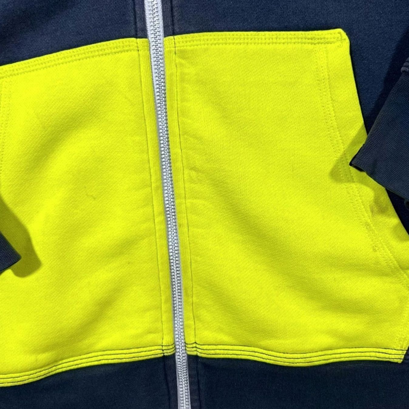 Nike Nike Mini Logo Faded Navy Blue Yellow Colour Block Zip Hoodie Medium Size US M / EU 48-50 / 2 - 5 Thumbnail