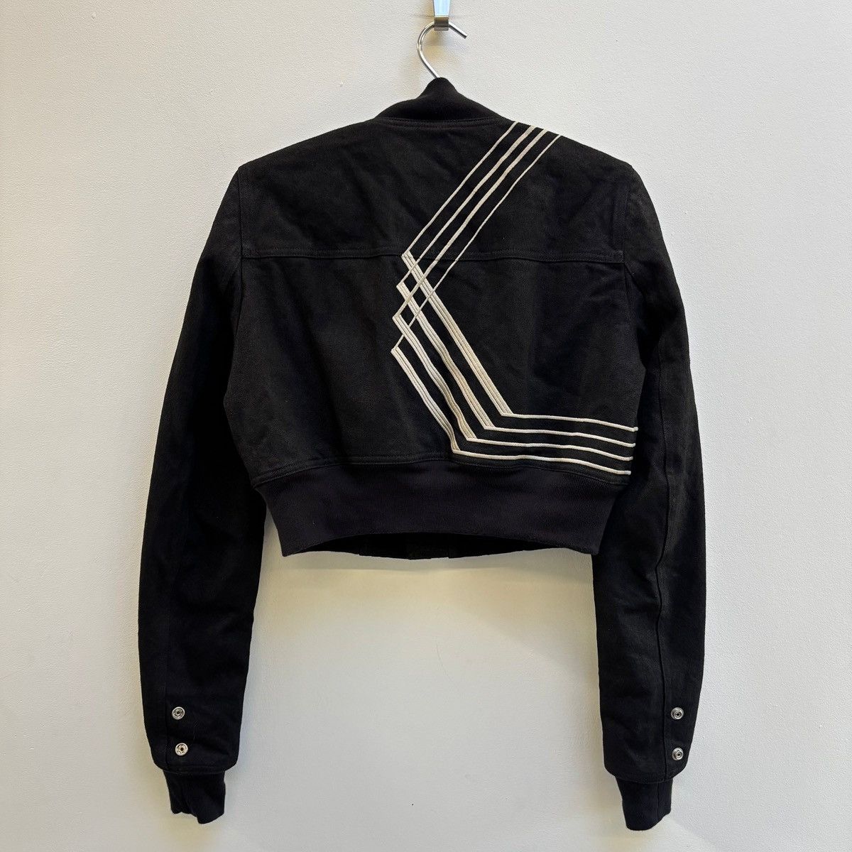 Rick Owens FW17 Rick Owens DRKSHDW Waxed Denim Cropped Bomber Jacket Size L / US 10 / IT 46 - 2 Thumbnail