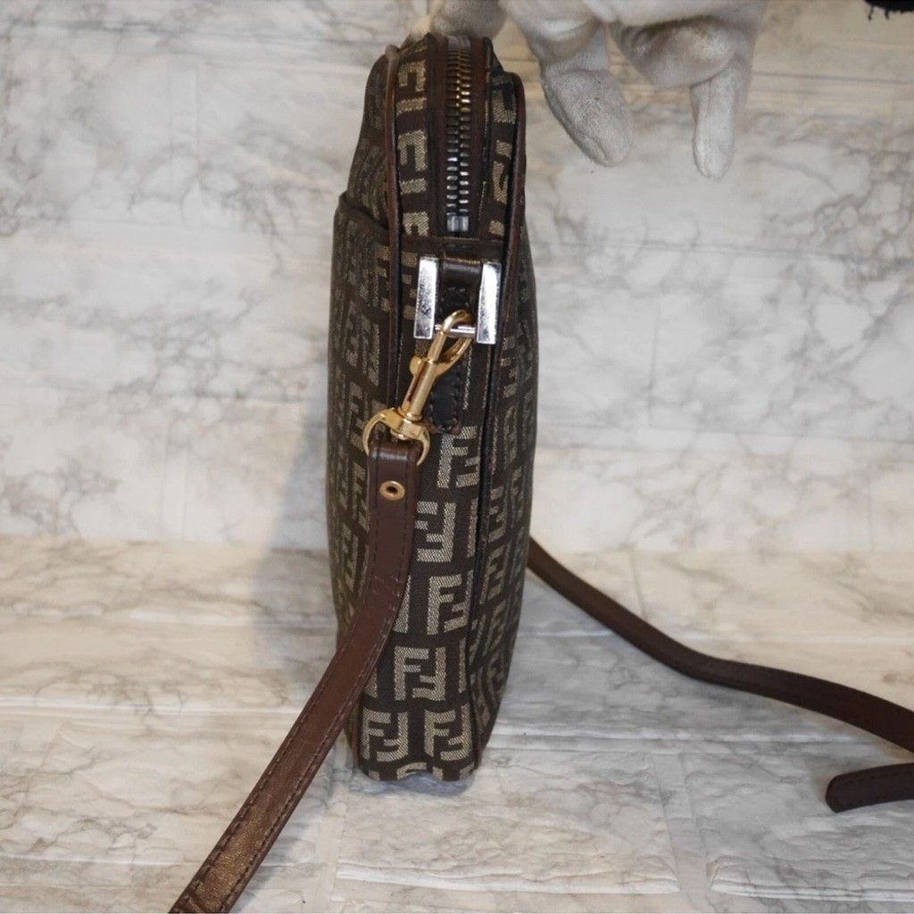 Fendi Fendi Brown Crossbody Bag with Iconic FF Zucca Monogram Size ONE SIZE - 6 Thumbnail