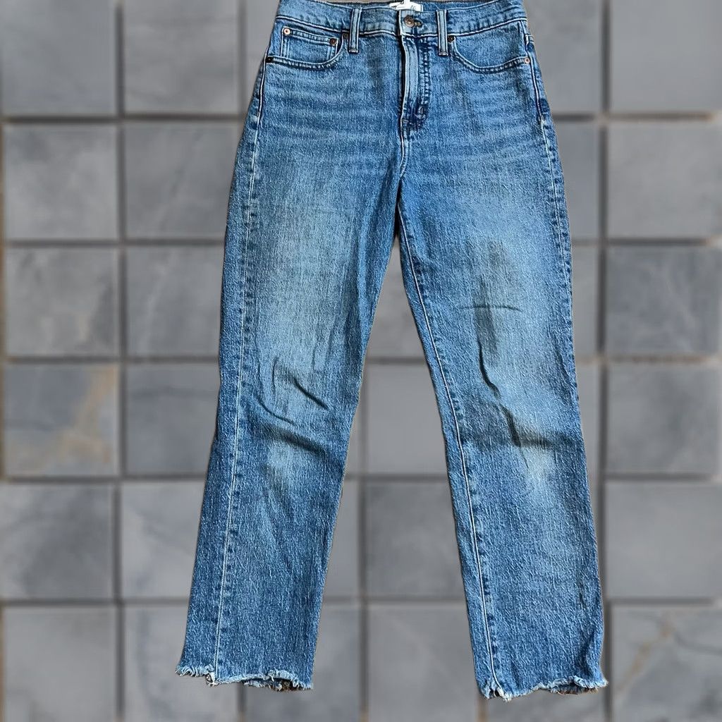 Madewell VINTAGE Madewell Jeans Womens 26 Perfect Ankle Blue Denim High Rise Raw Hem Womens Jeans 26 Blue Jeans Size 26" / US 2 / IT 38 - 1 Thumbnail