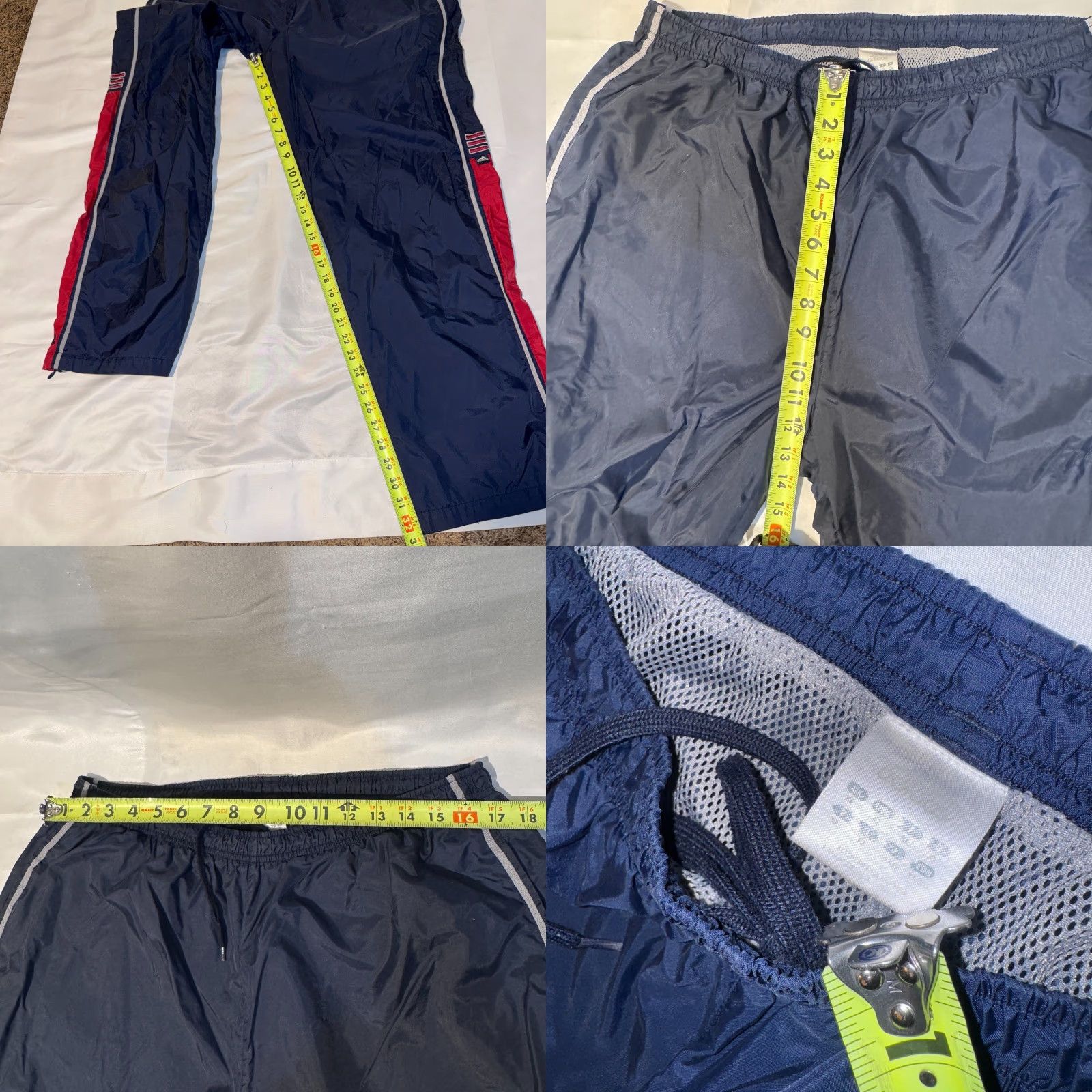 Adidas Vintage Adidas Track Pants XL Navy Baggy Windbreaker Jogger Zipper Ankle 90s Size US 36 / EU 52 - 8 Thumbnail