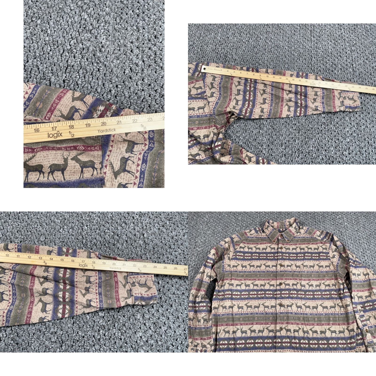 Vintage VTG Woolrich Deer Tapestry Shirt Adult XL Brown Geometric Pattern Button-Down Collared Long Sleeve Cotton Casual Workwear Mens Size US XL / EU 56 / 4 - 8 Thumbnail
