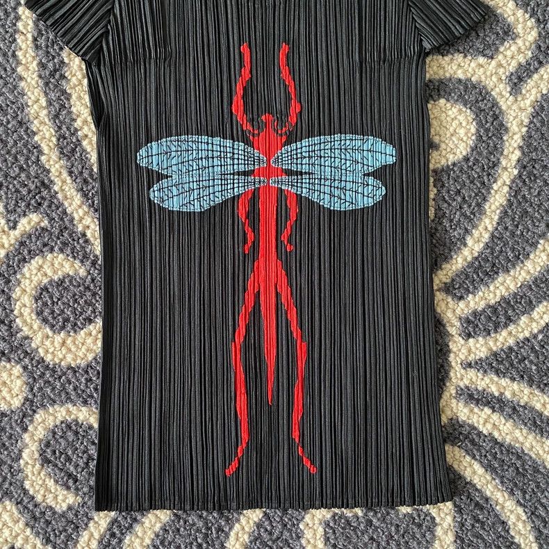 Issey Miyake Issey Miyake Retro dragonfly collage short-sleeved shirt Size L / US 10 / IT 46 - 3 Thumbnail