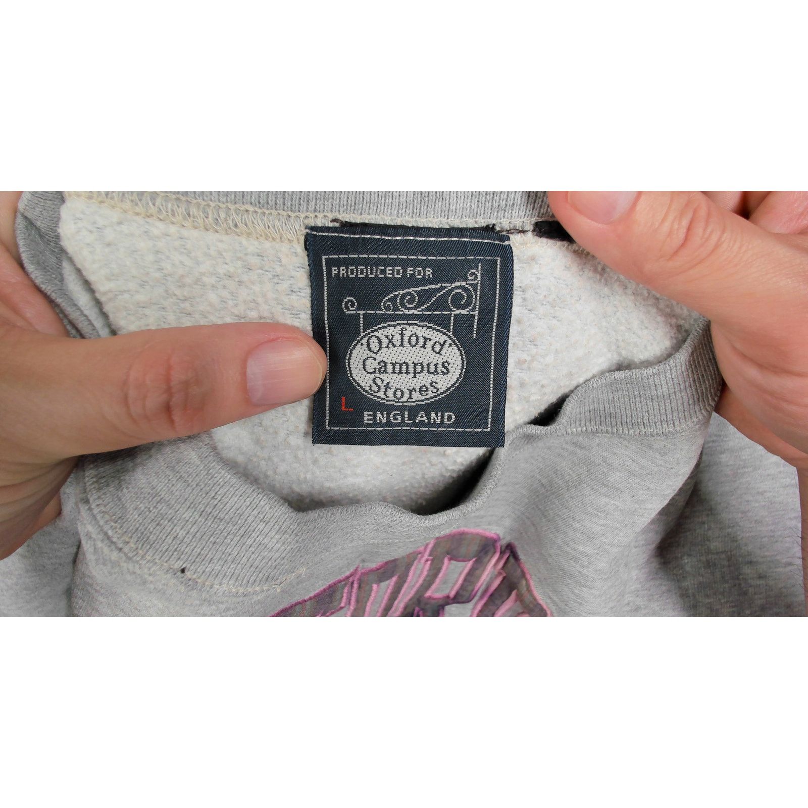 Vintage Vintage Y2K Boxy Oxford University Plaid Spellout Sweatshirt Size L / US 10 / IT 46 - 7 Thumbnail
