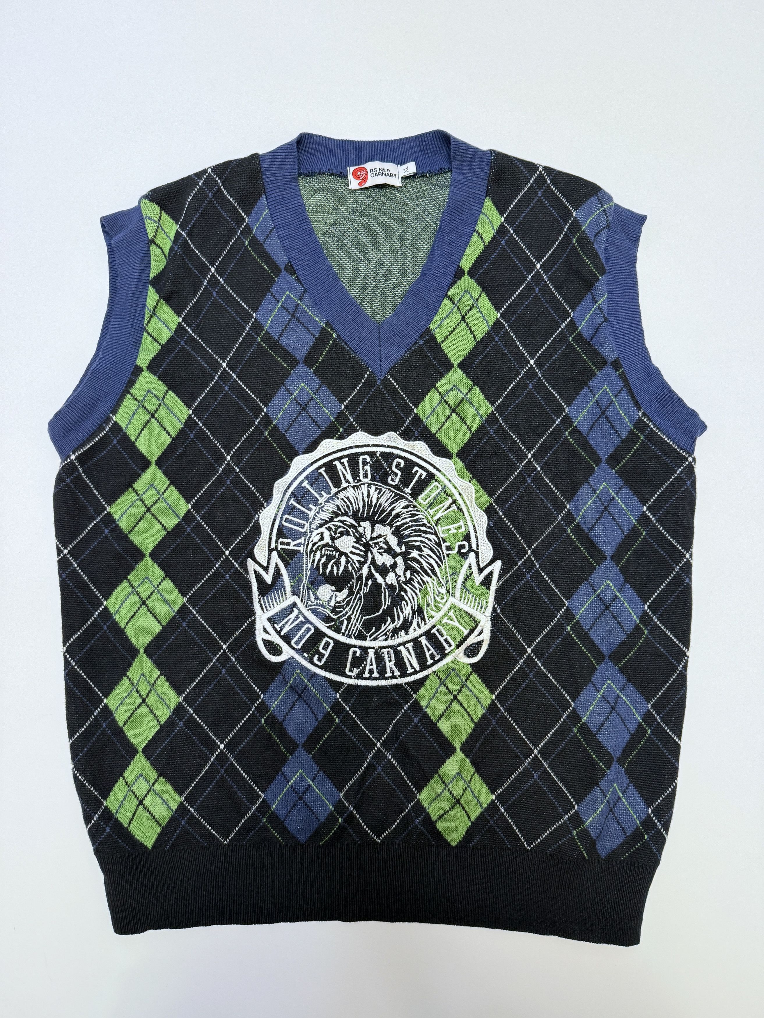 The Rolling Stones Rolling Stones #9 Carnaby Album Blue Knit Vest Mens size XL Size US L / EU 52-54 / 3 - 1 Thumbnail