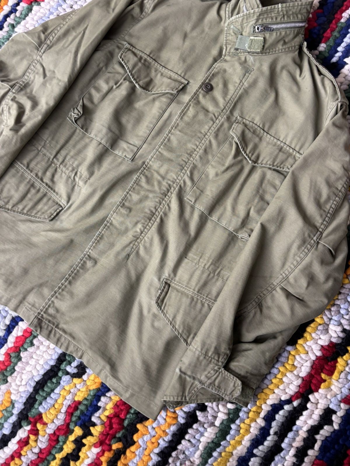 Vintage Vintage 1970s M-65 Jacket Embroidered Skull Size US L / EU 52-54 / 3 - 4 Thumbnail