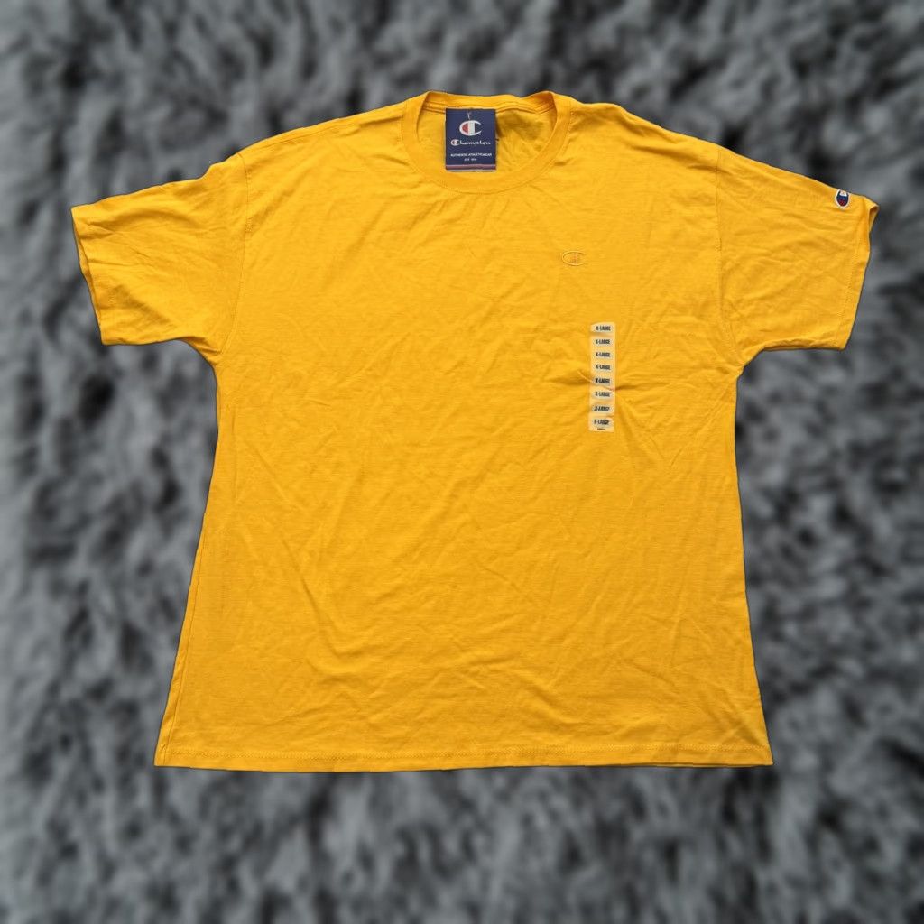 Champion Champion Shirt Mens XL Team Gold Yellow Classic Tee Athletic 100% Cotton New Size US XL / EU 56 / 4 - 1 Thumbnail