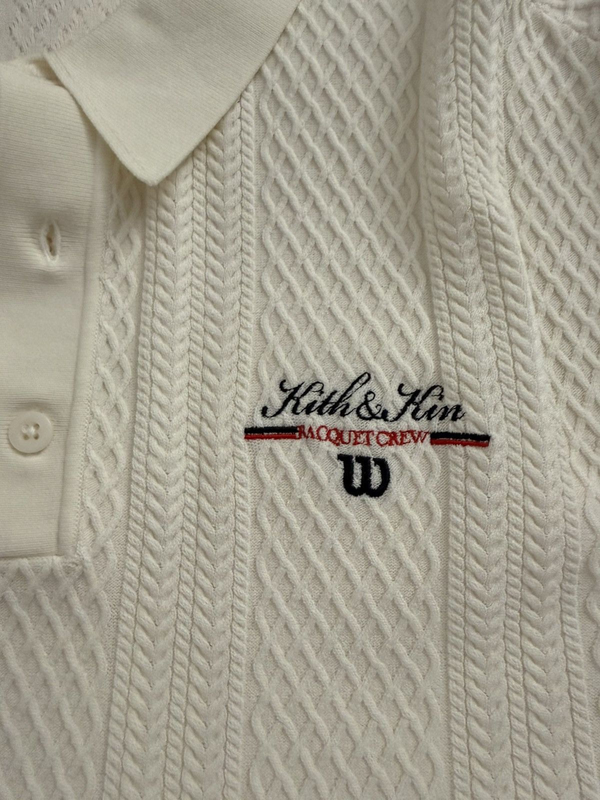 Kith Kith x Wilson Cable Sweater Polo Cream Size Large 🔥 Size US L / EU 52-54 / 3 - 2 Thumbnail