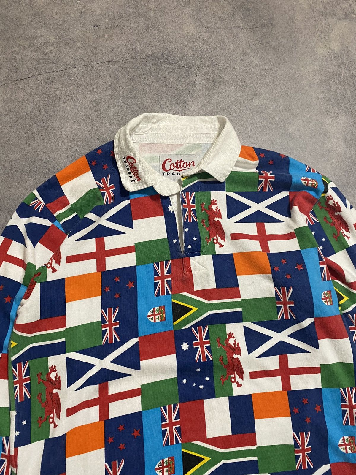 Cotton Traders × Vintage Vintage Cotton Traders Rugby Nations Long Sleeve Size US L / EU 52-54 / 3 - 4 Thumbnail