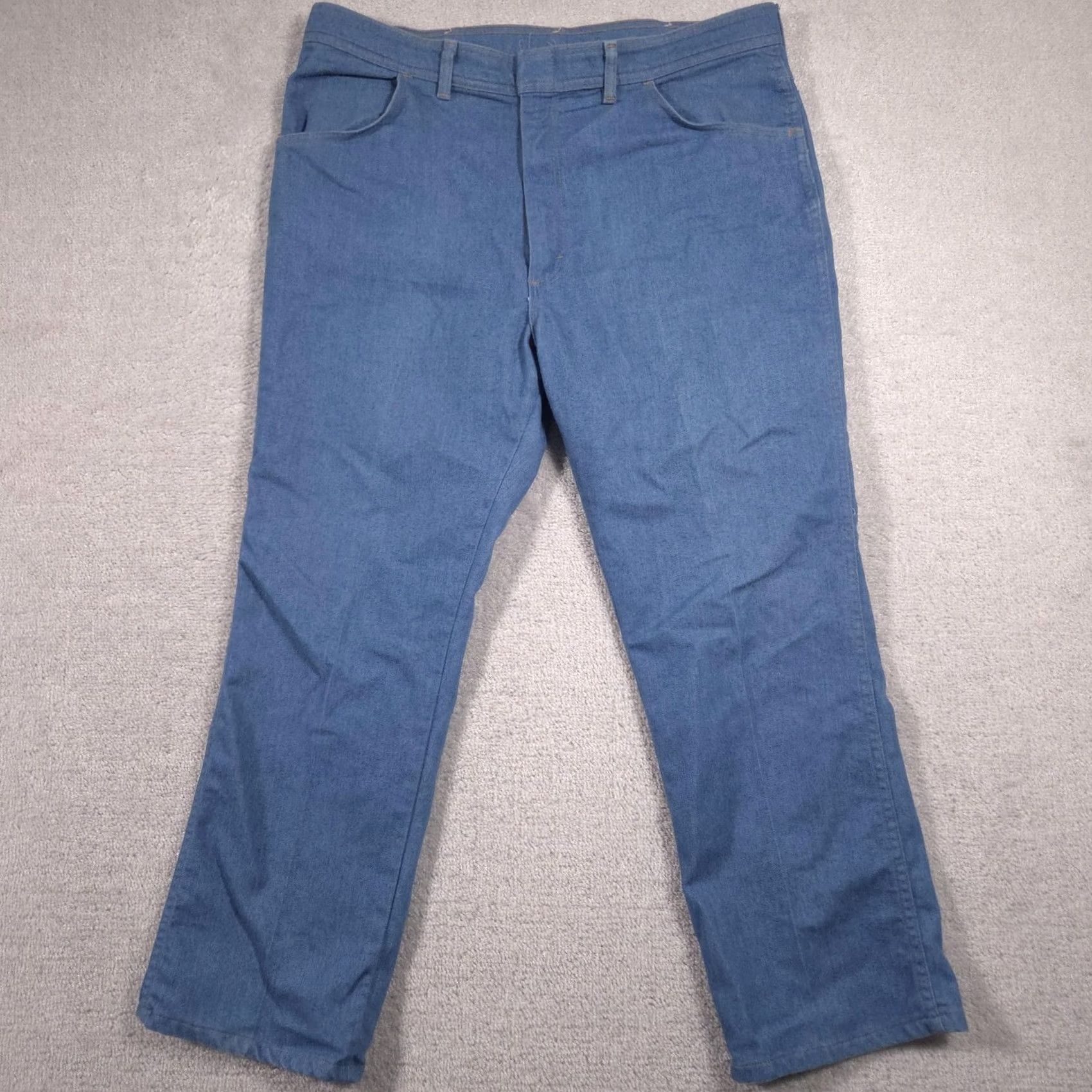 Wrangler Wrangler Jeans Mens 40x29 Blue Denim Straight Leg Regular Fit USA Made Pants Size US 40 / EU 56 - 2 Thumbnail