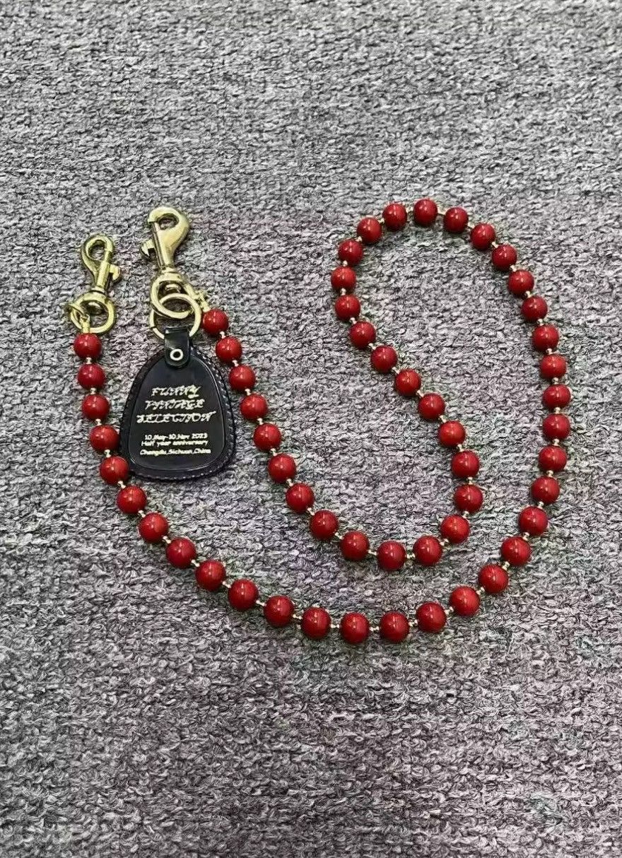 Other Red Bead Chain Keychain | Streetwear & Punk Accessory Size ONE SIZE - 1 Thumbnail