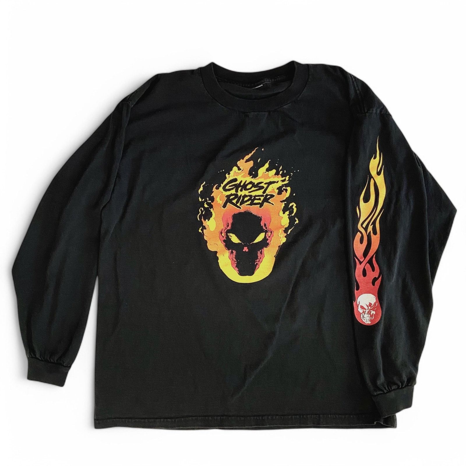 Marvel Comics Ghost Rider Long Sleeve T-Shirt 2000 Marvel Y2K Graphic Tee Size US L / EU 52-54 / 3 - 7 Thumbnail