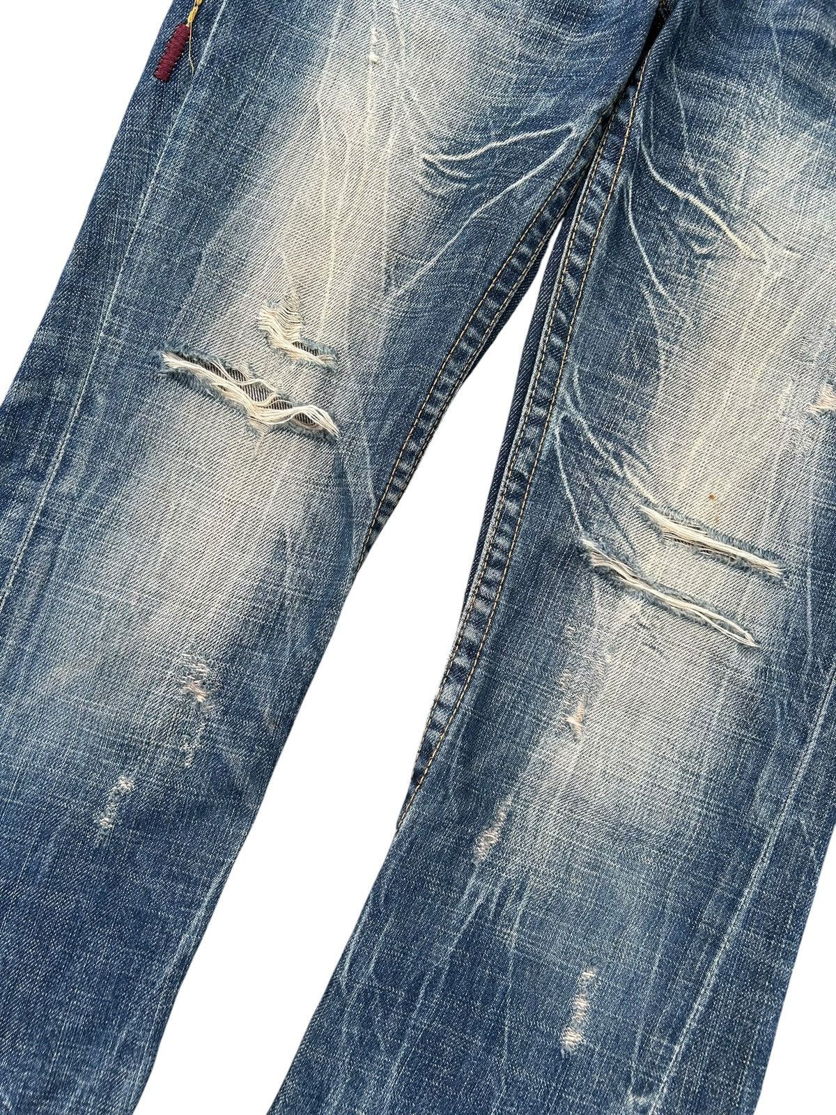 Kapital Flare Yoshitomo Nara Lolita Distressed Denim Jeans Size US 30 / EU 46 - 8 Thumbnail