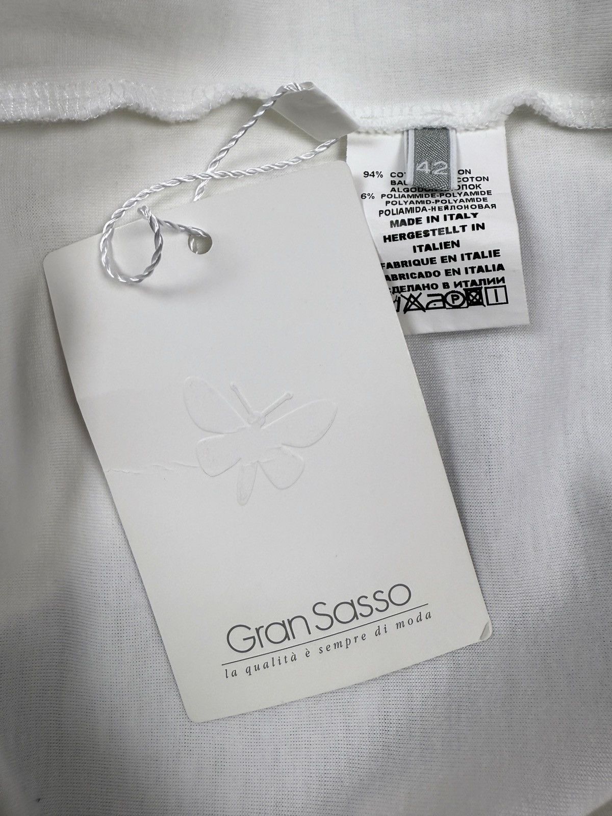 Gran Sasso Gran Sasso White Contrast Stitch Cotton Cardigan IT42 Size M / US 6-8 / IT 42-44 - 6 Thumbnail
