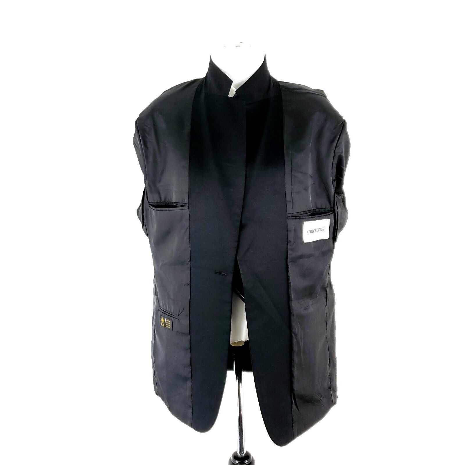 Vintage Cricketeer Wool 1 Felt Button Tuxedo Jacket 40R Black Size 40R - 9 Thumbnail
