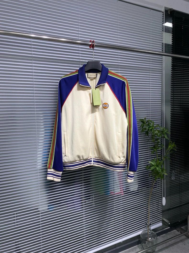 Gucci Gucci Blue and white stitching red and green stripes logo e Size US XL / EU 56 / 4 - 1 Thumbnail