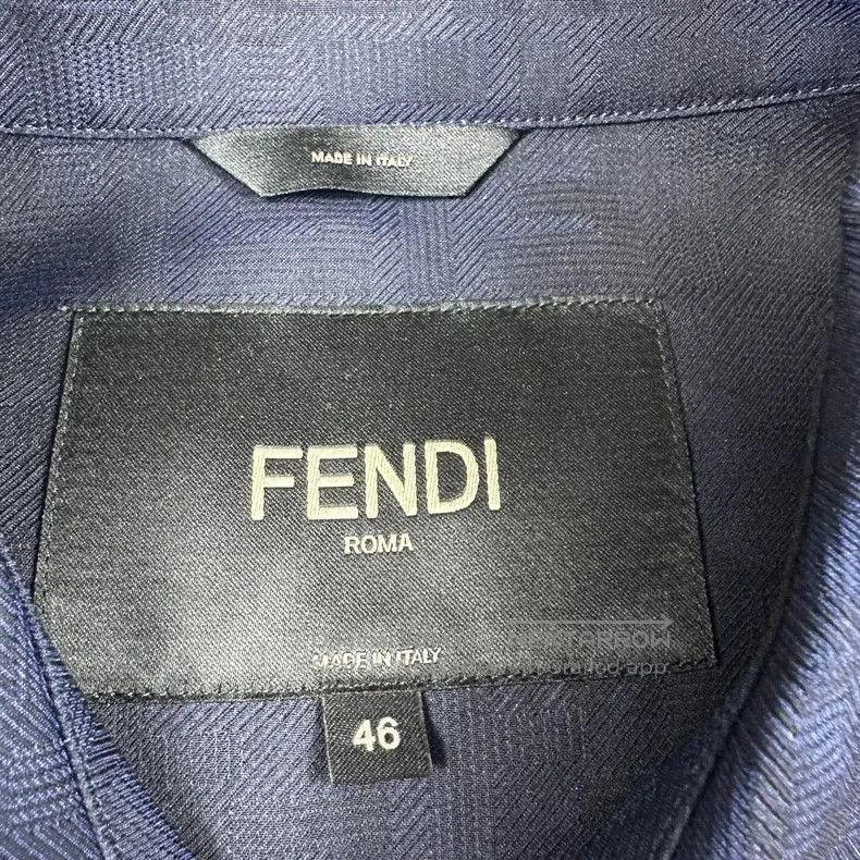 Fendi Fendi Blue Patterned Short Sleeve Shirt. Size US M / EU 48-50 / 2 - 4 Thumbnail