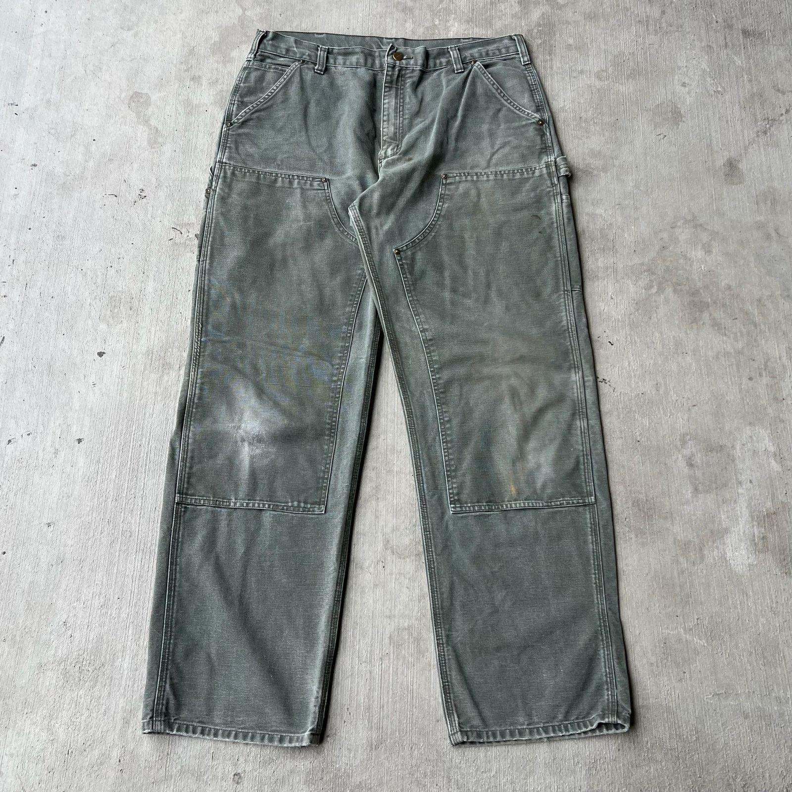 Carhartt × Vintage Carhartt MOS green double knee work wear carpenter pants Size US 36 / EU 52 - 1 Thumbnail