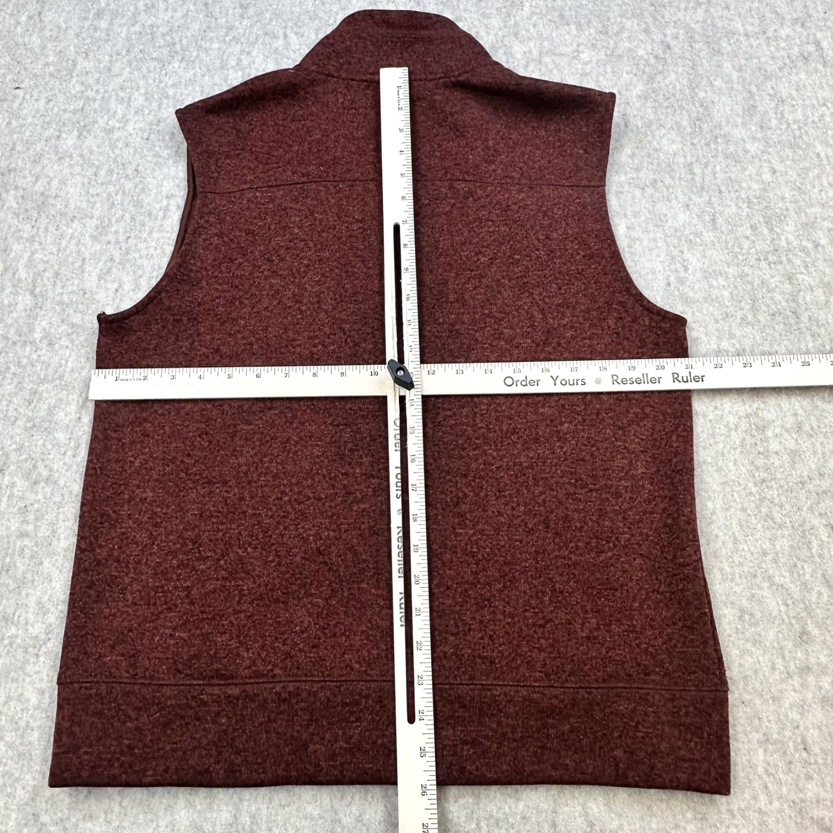 Vintage Goodfellow & Co Vest Mens M Burgundy Heather Fleece Full Zip Windbreaker Polyester Pockets Collared Unlined Solid Red 90s? (adjust) Size US M / EU 48-50 / 2 - 5 Thumbnail