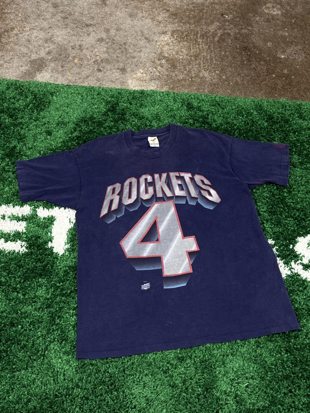 Vintage RARE Vintage 90s NBA Rockets Houston Texas 4 Logo Tee XL Size US XL / EU 56 / 4 - 1 Thumbnail