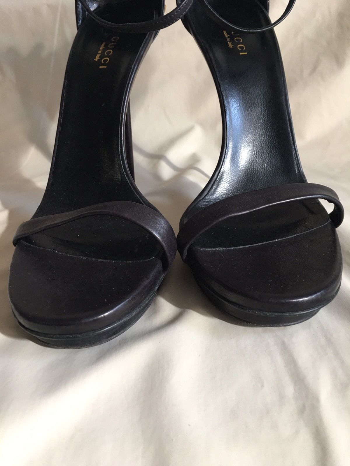 Gucci GUCCI Kinga Black Leather Heels Sandals EU 40.5 Size US 10.5 / IT 40.5 - 13 Thumbnail