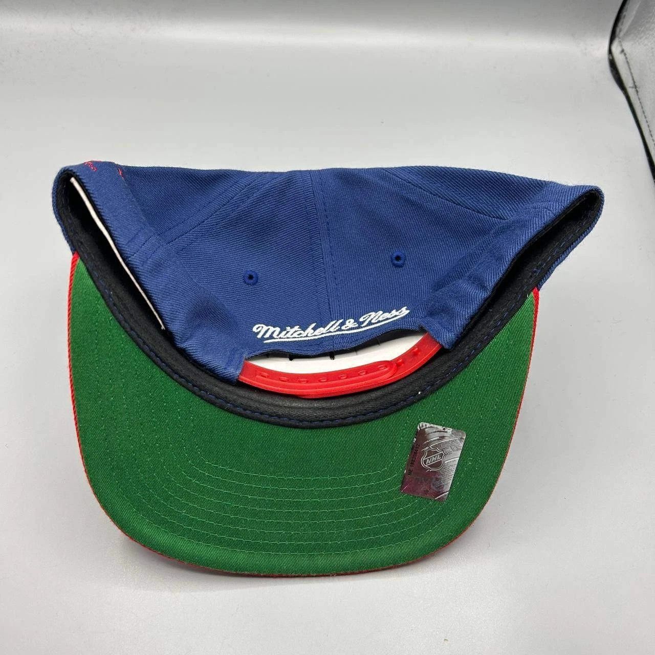 Mitchell & Ness New York Rangers Hat Men Blue Red Embroidered Snap Back Cap Size ONE SIZE - 3 Thumbnail