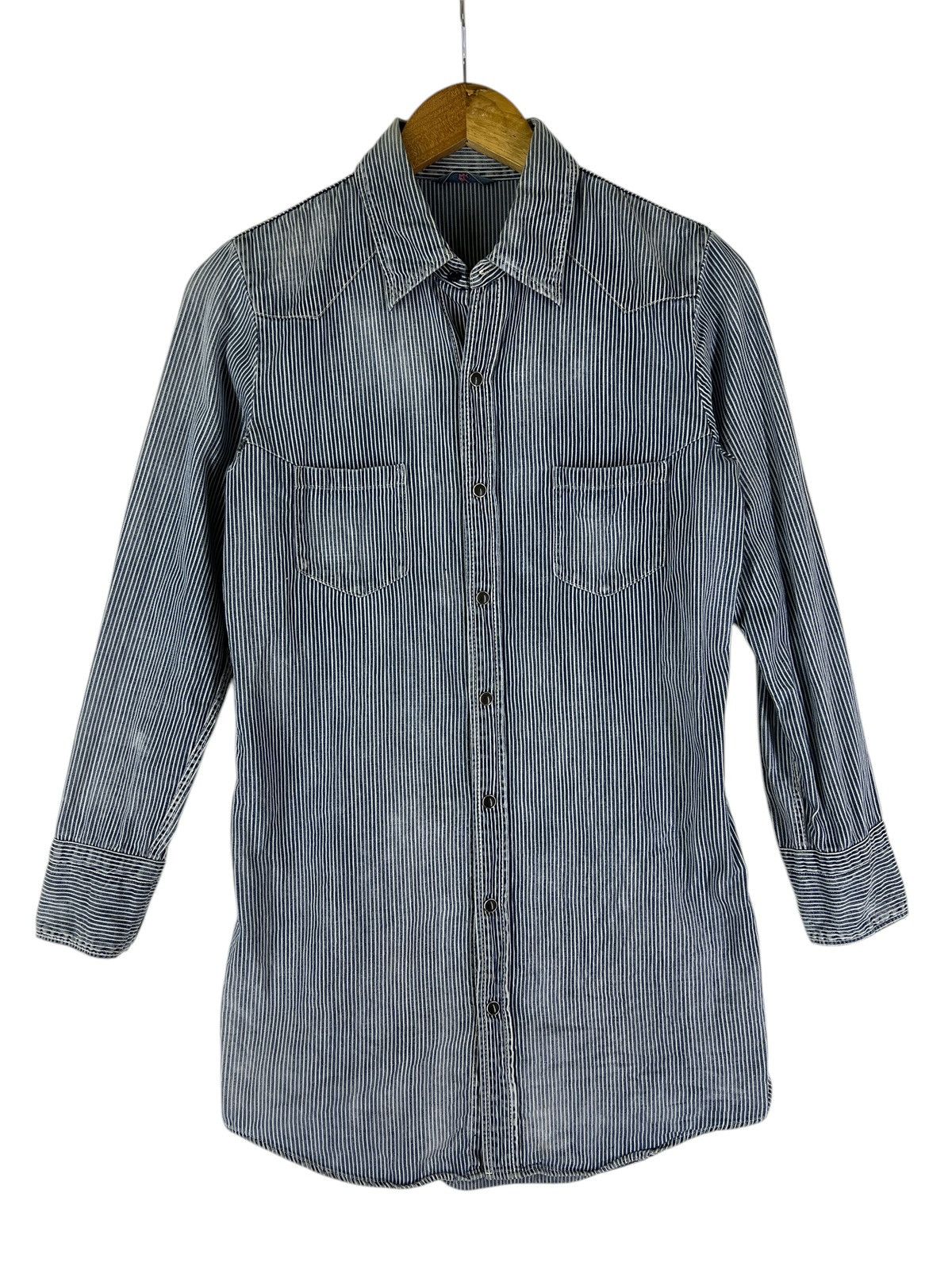 45rpm R BY 45RPM HIKORY STRIPE SNAPBUTTON LONG SHIRT MADE IN JAPAN Size M / US 6-8 / IT 42-44 - 4 Thumbnail