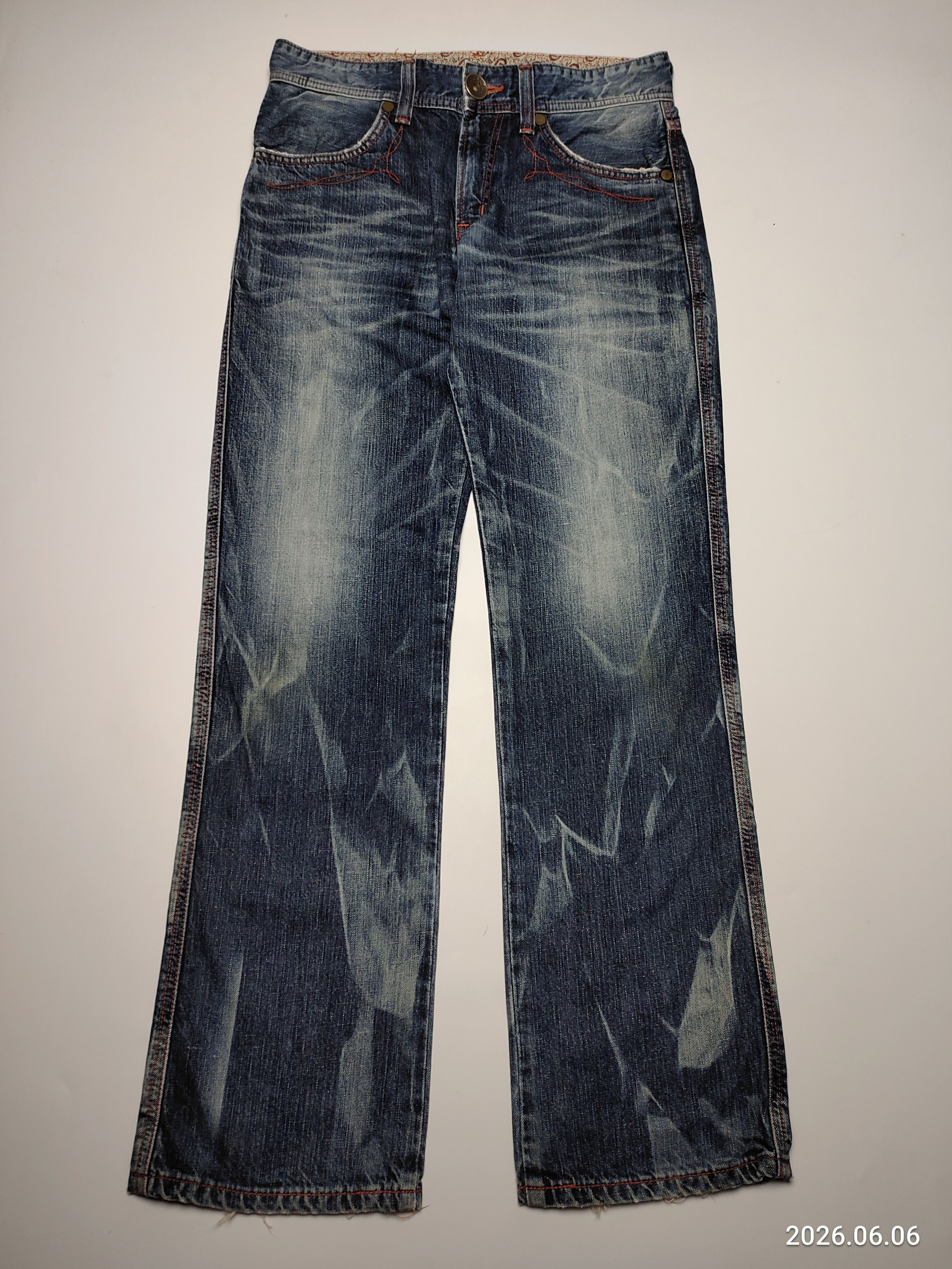 VINTAGE 2000S FLARED EDWIN 503 BLUE TRIP W30