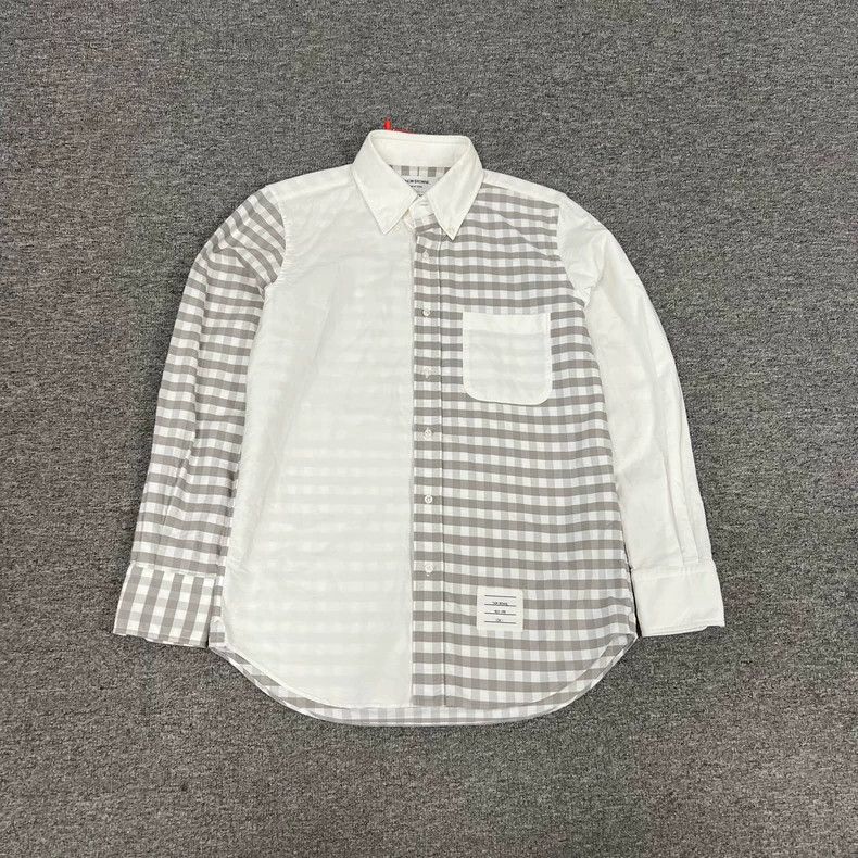 Thom Browne Patchwork long-sleeved shirt