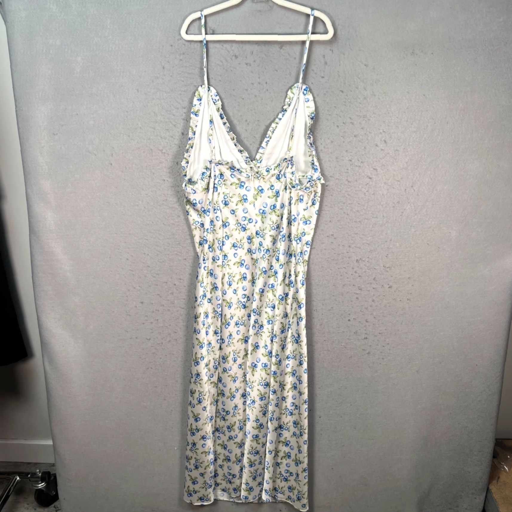Vintage Song Of Style Womens Maxi Dress Sleeveless Blueberry Print L Adult Size Large White Floral Casual Summer 90s? Size L / US 10 / IT 46 - 2 Thumbnail